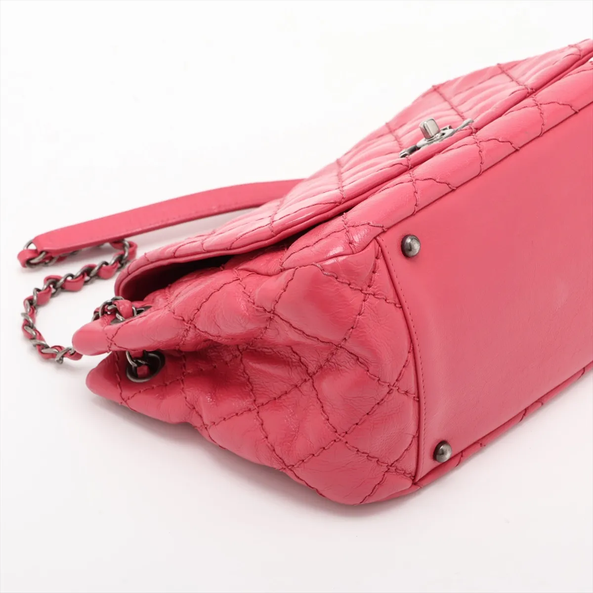 Wild Stitch Vintage Calf Chain Shoulder Bag, Pink, Gunmetal Hardware, 17983852, Serial Number 17 — view 4