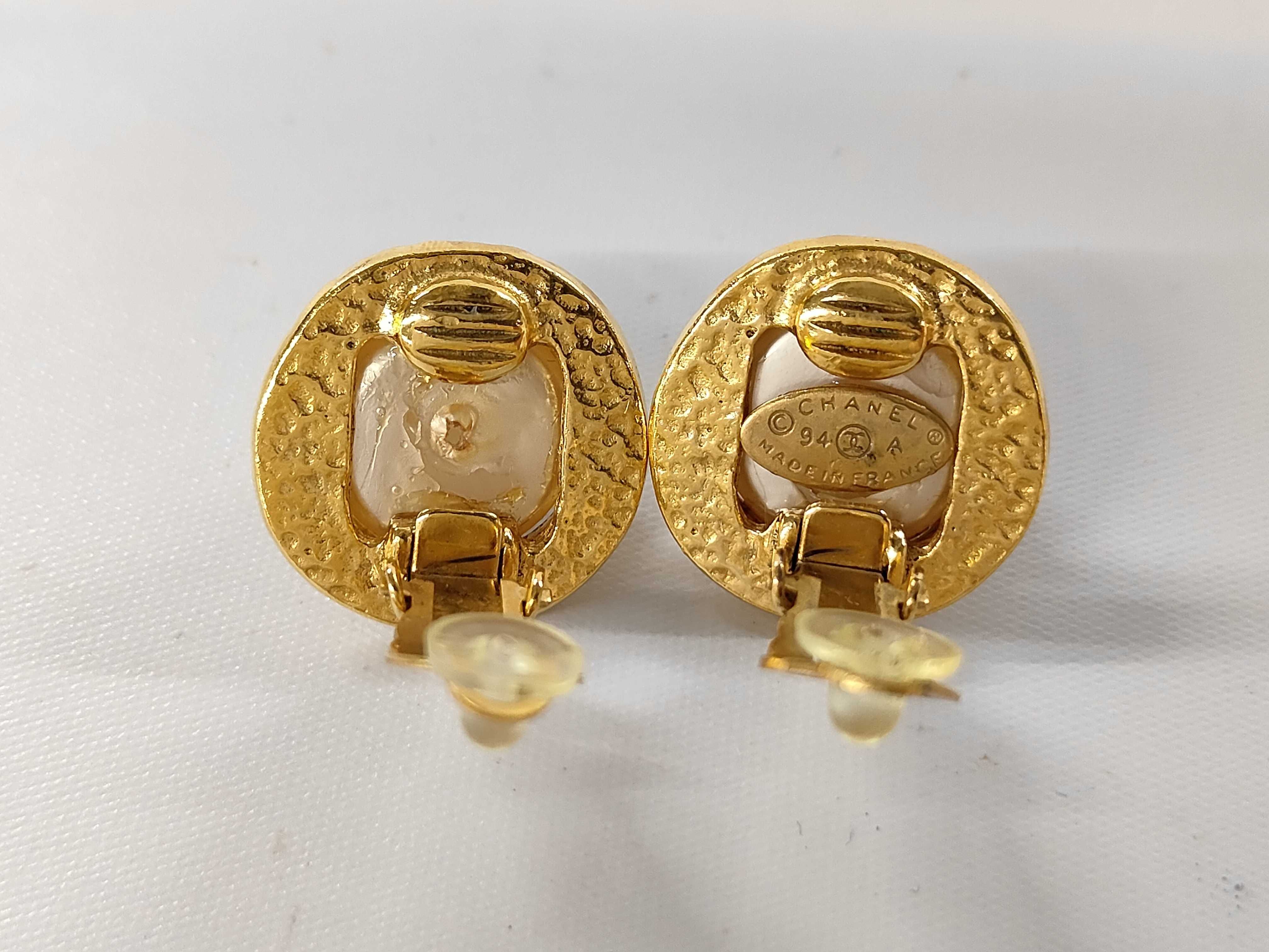 Coco Mark Gold Pearl Earrings — view 2