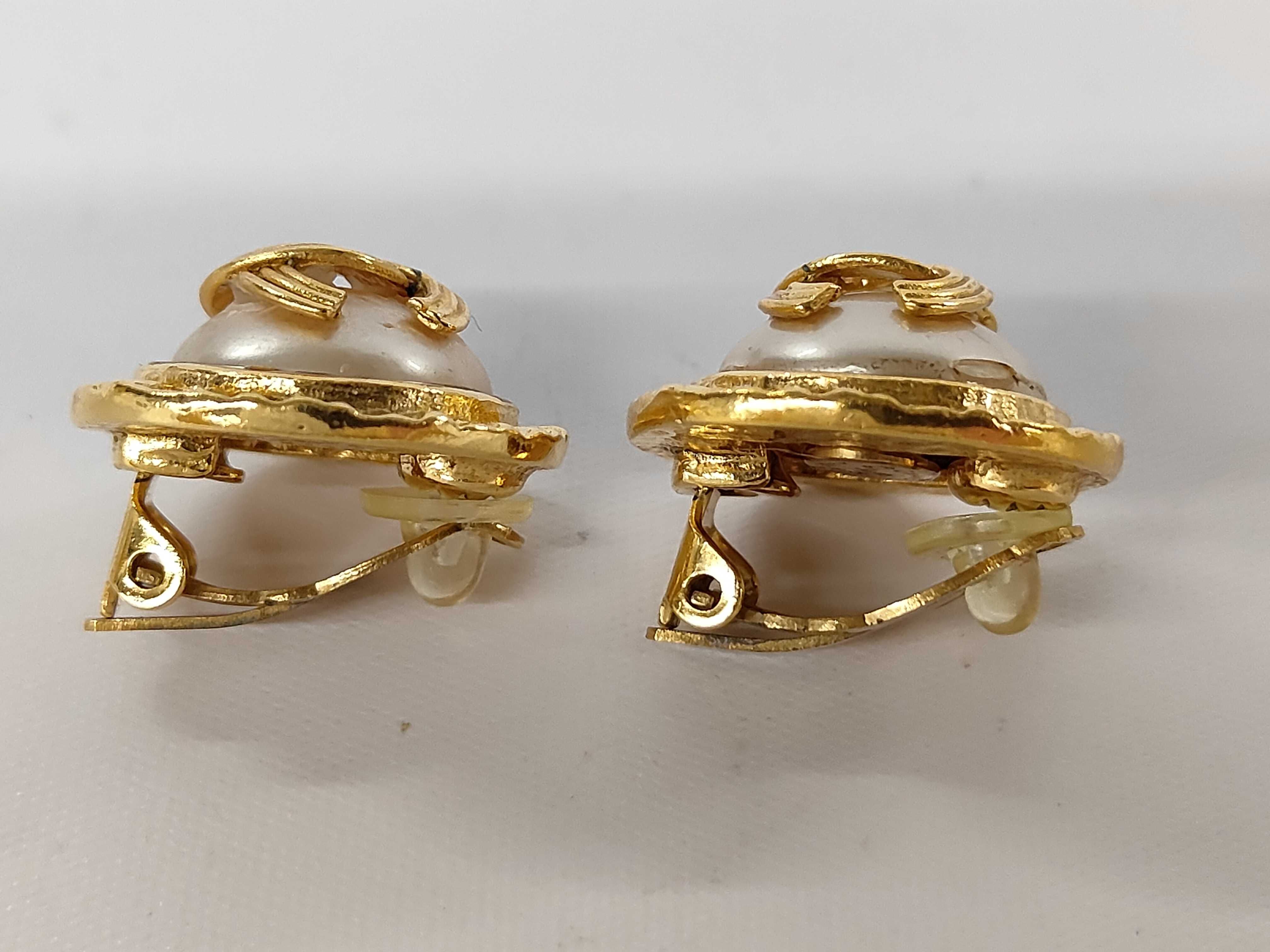 Coco Mark Gold Pearl Earrings — view 3
