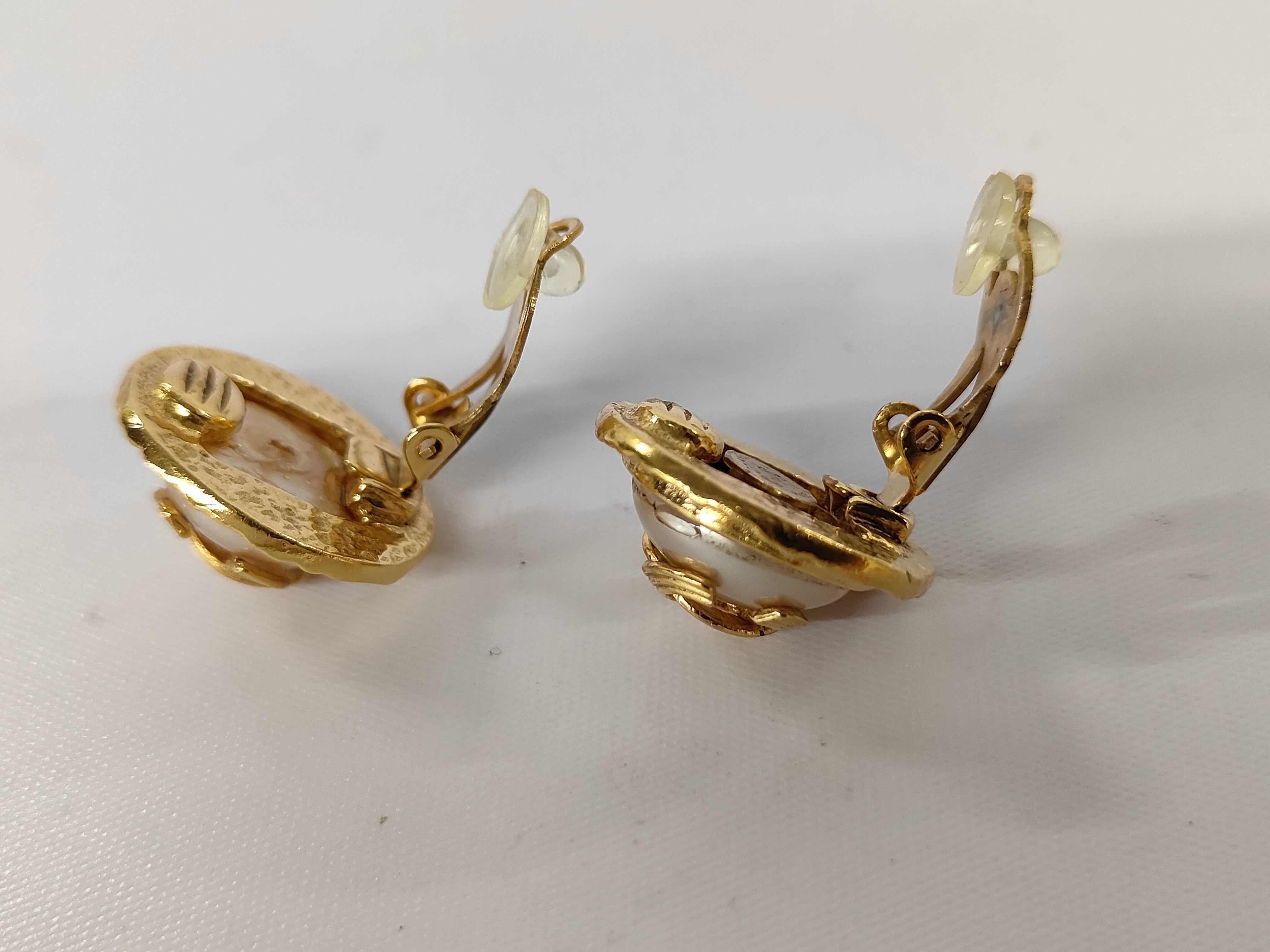 Coco Mark Gold Pearl Earrings — view 4