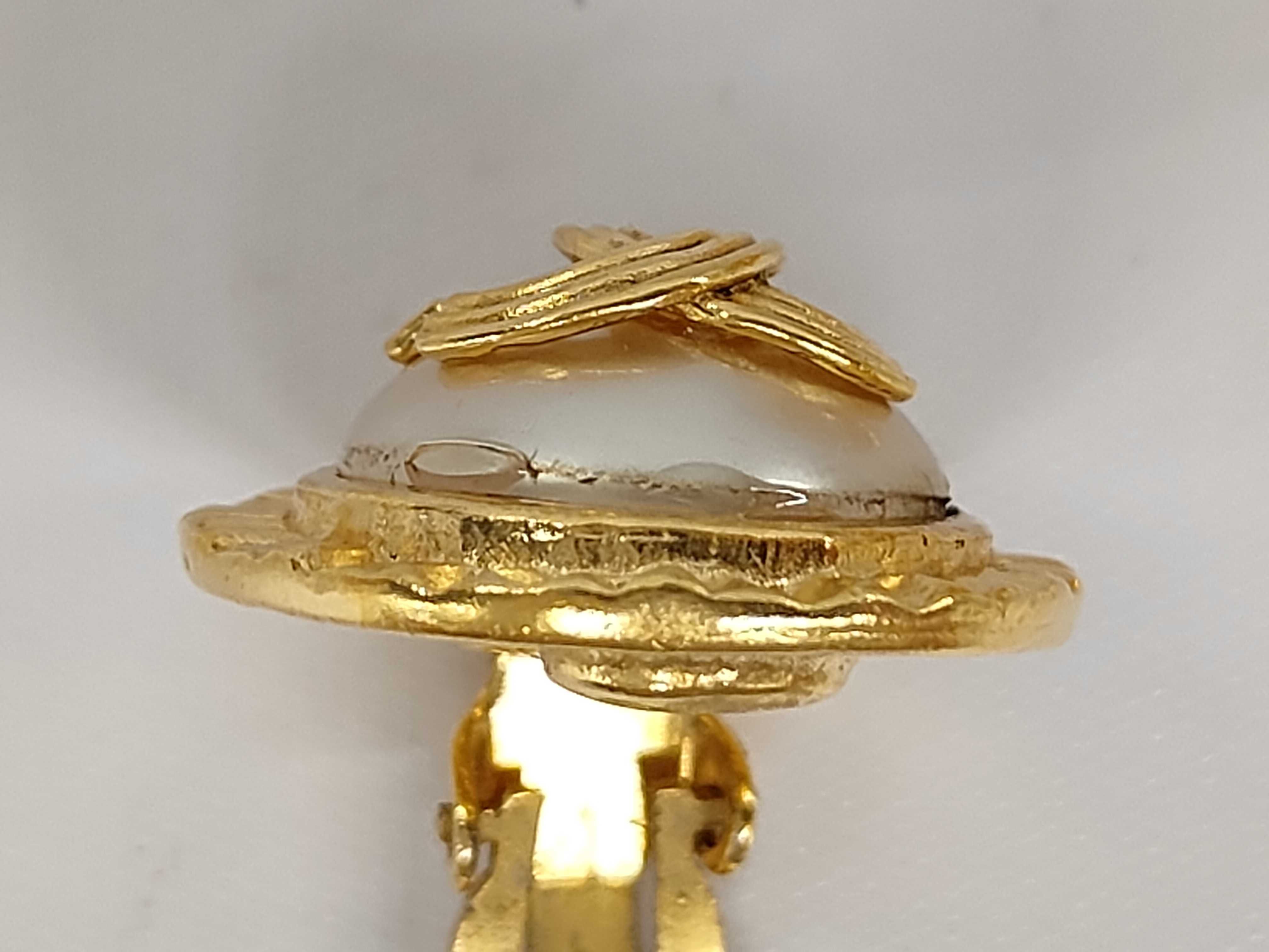 Coco Mark Gold Pearl Earrings — view 9