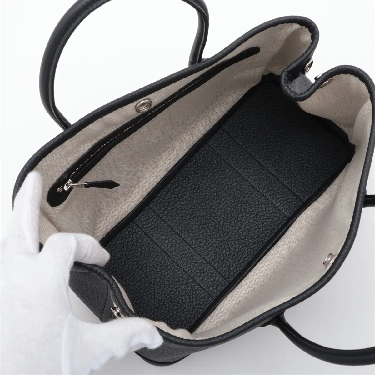 [Individually packaged] Hermes Garden Party 30 TPM Country Black Silver Hardware T: 2015 — view 7