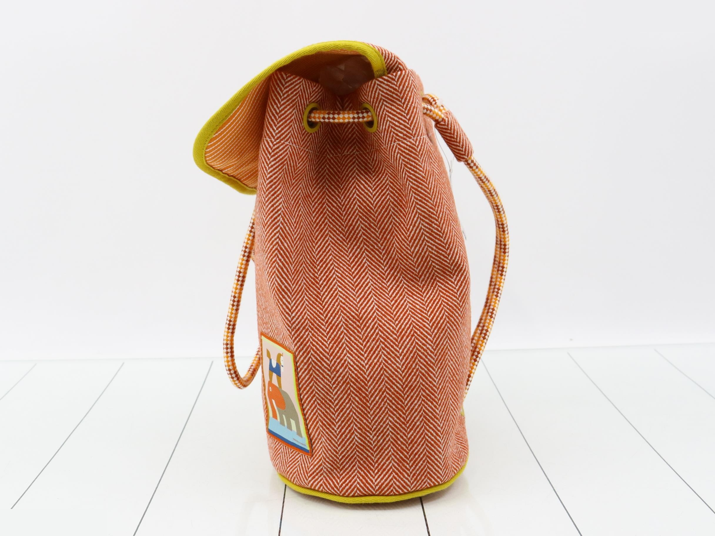 Hermès Animaux Bloch Toile Chevron Tuile Backpack — view 3