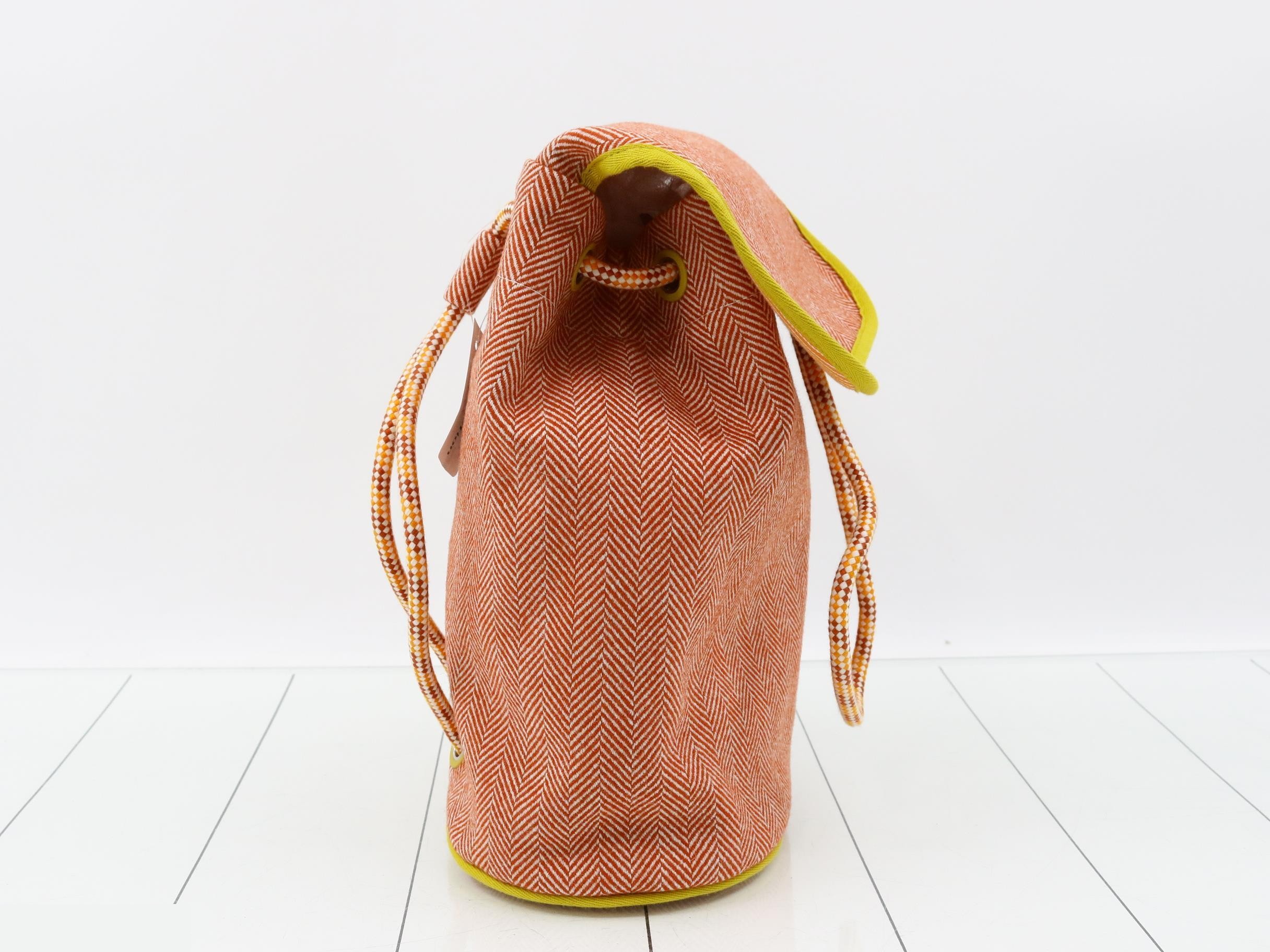 Hermès Animaux Bloch Toile Chevron Tuile Backpack — view 4