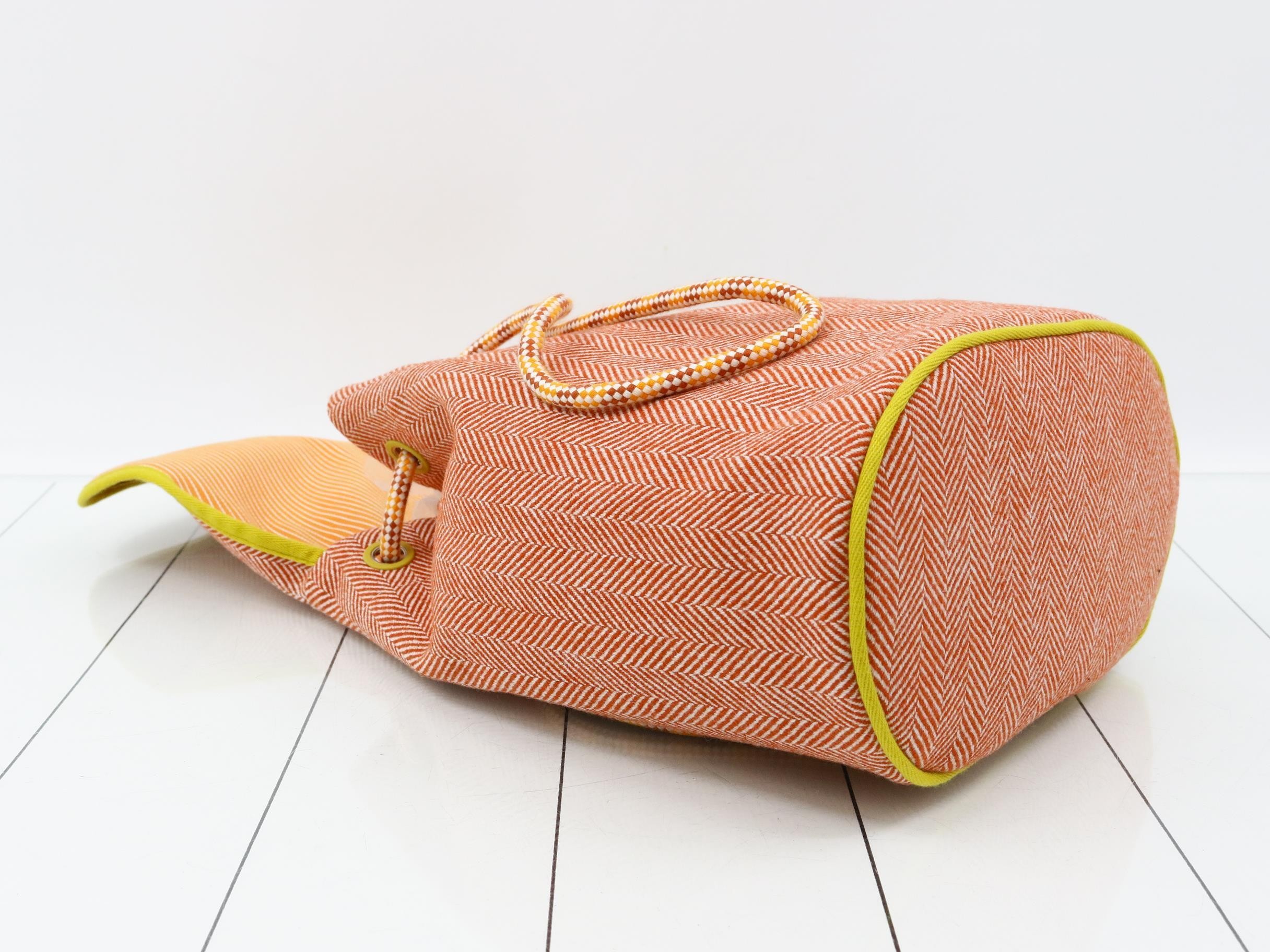 Hermès Animaux Bloch Toile Chevron Tuile Backpack — view 5