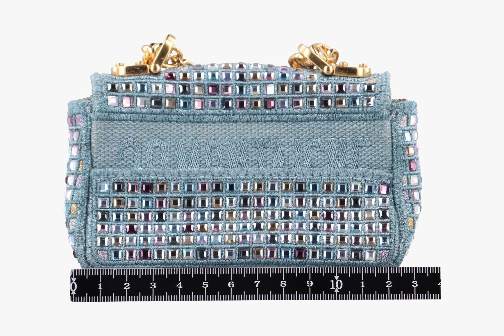 Caro Strass Embroidery Micro Fabric × Strass Blue — view 2