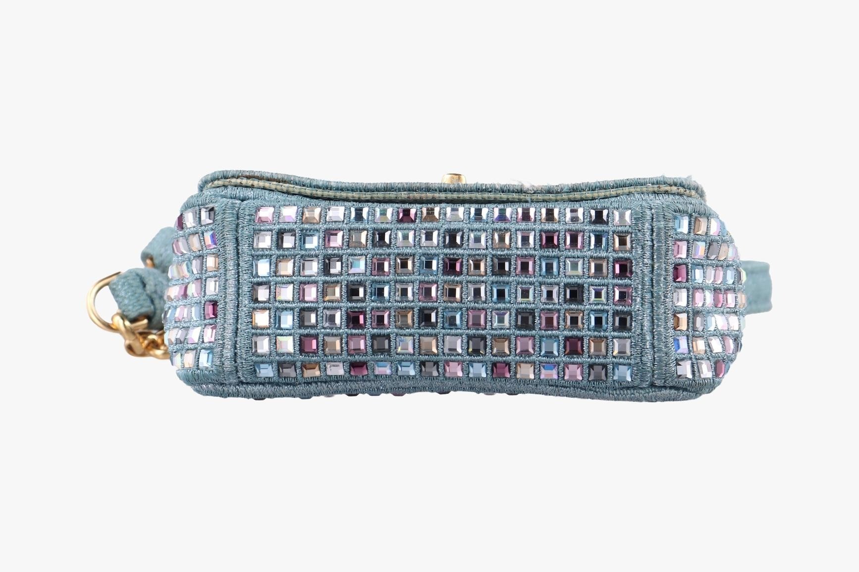 Caro Strass Embroidery Micro Fabric × Strass Blue — view 3
