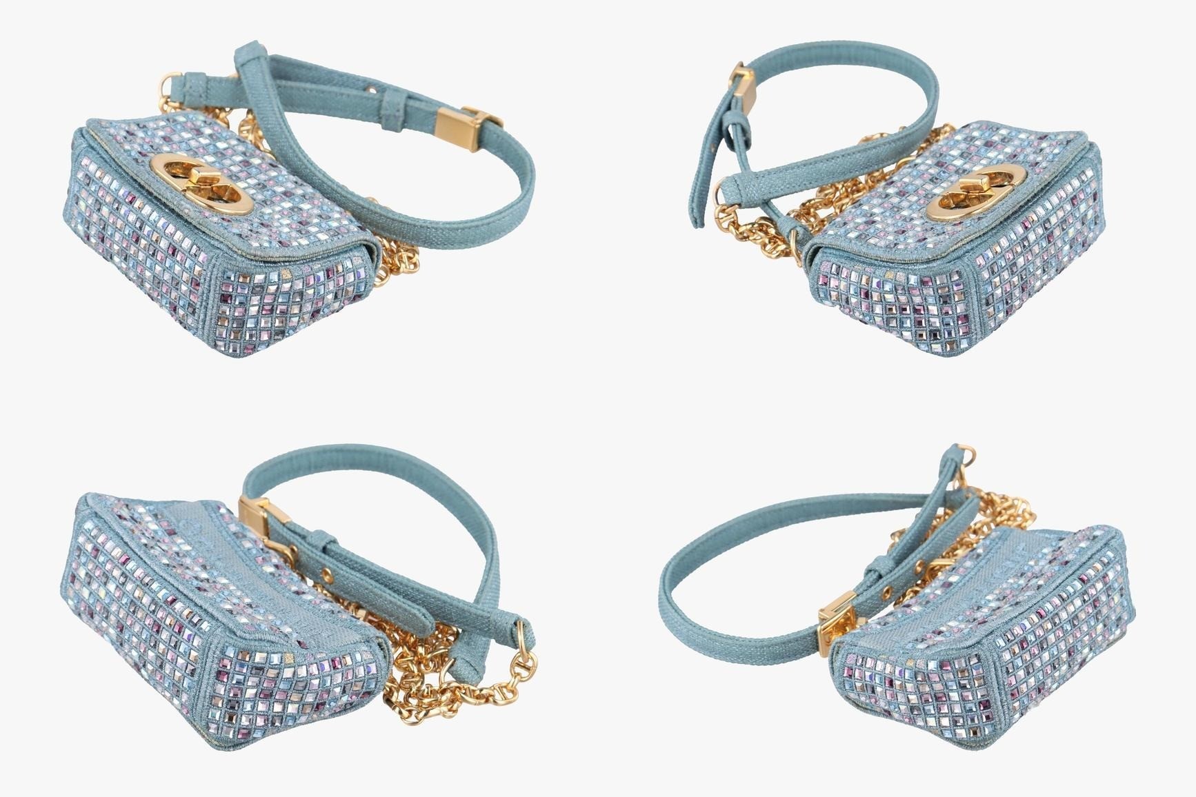 Caro Strass Embroidery Micro Fabric × Strass Blue — view 4