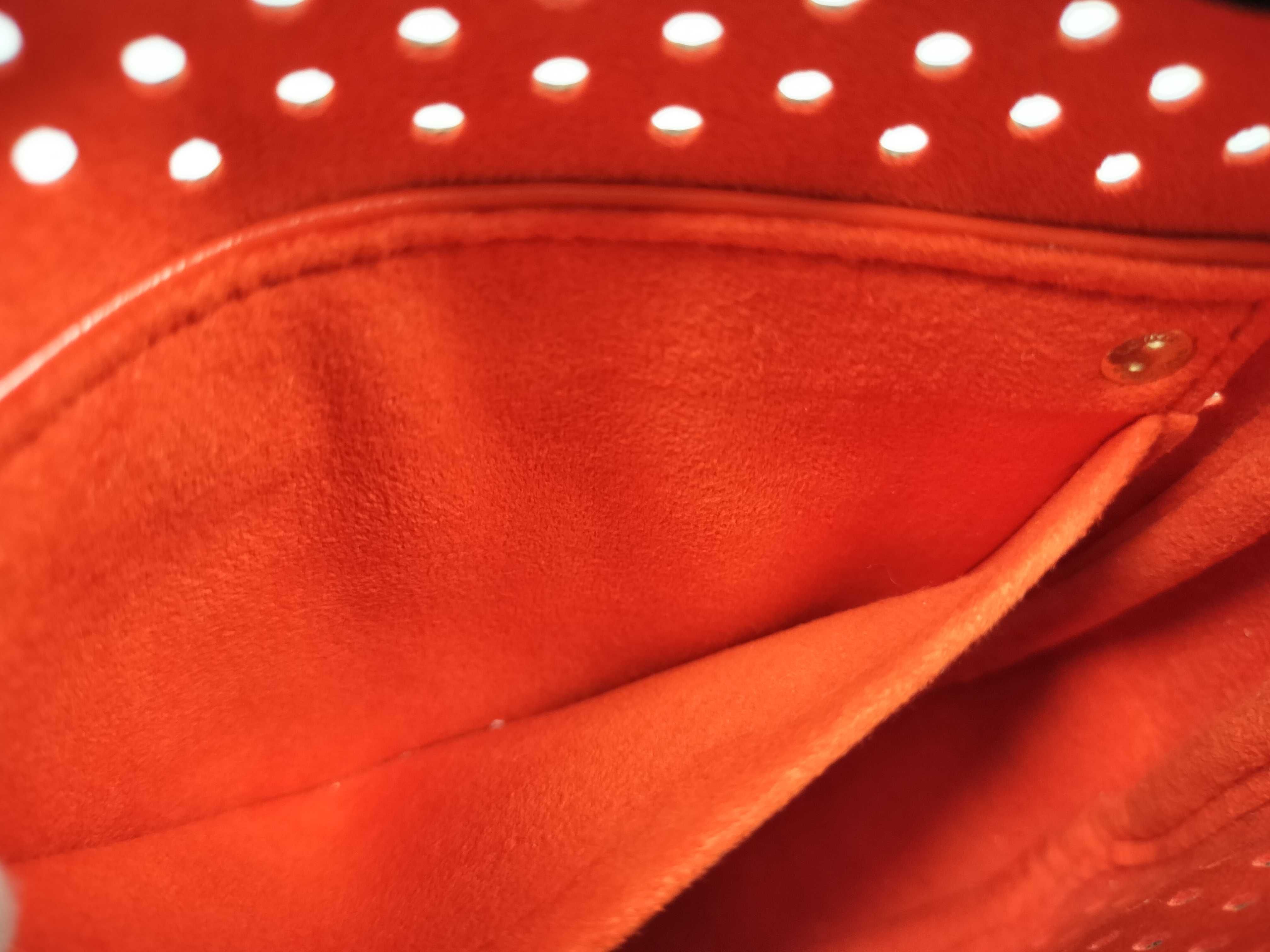 Monogram Perforated Pochette Accessoires Orange Pouch with Box — view 12