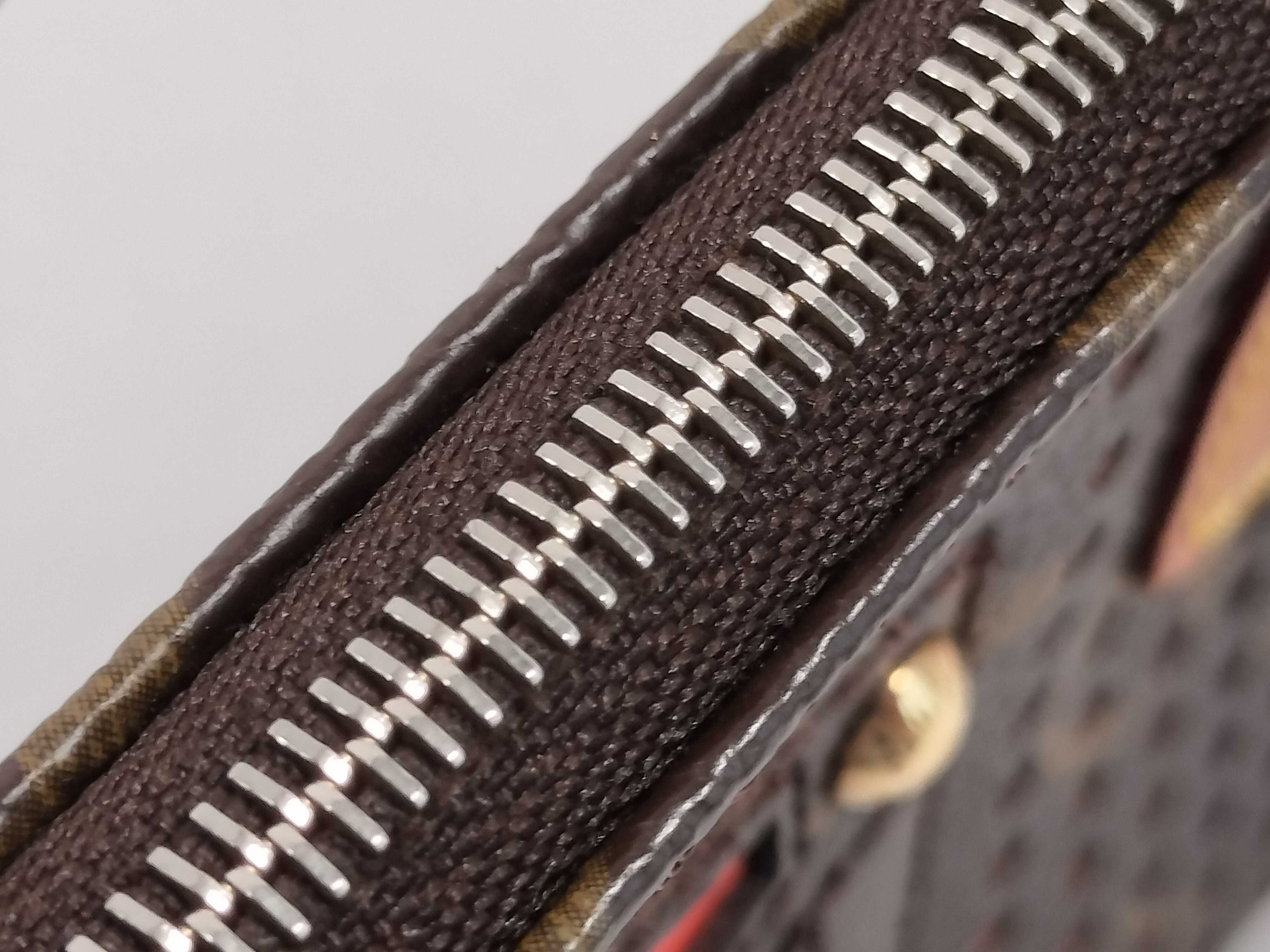 Monogram Perforated Pochette Accessoires Orange Pouch with Box — view 8