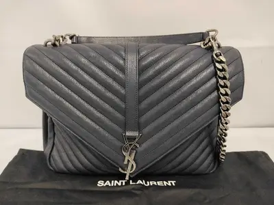 Classic Monogram 392738 Black Leather Chain Shoulder Bag/Handbag (2-way) with Dust Bag