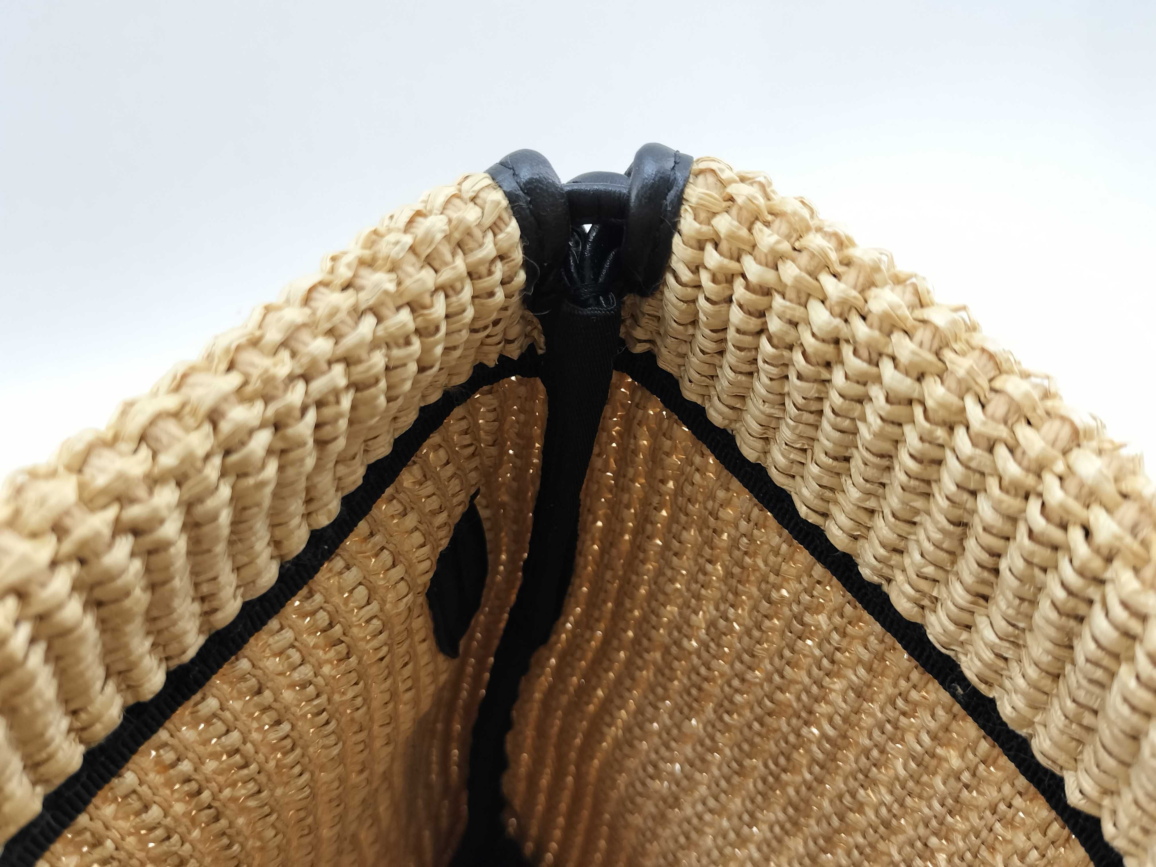Logo Raffia x Leather Shoulder Bag, Beige, 8BT337 Bag — view 11