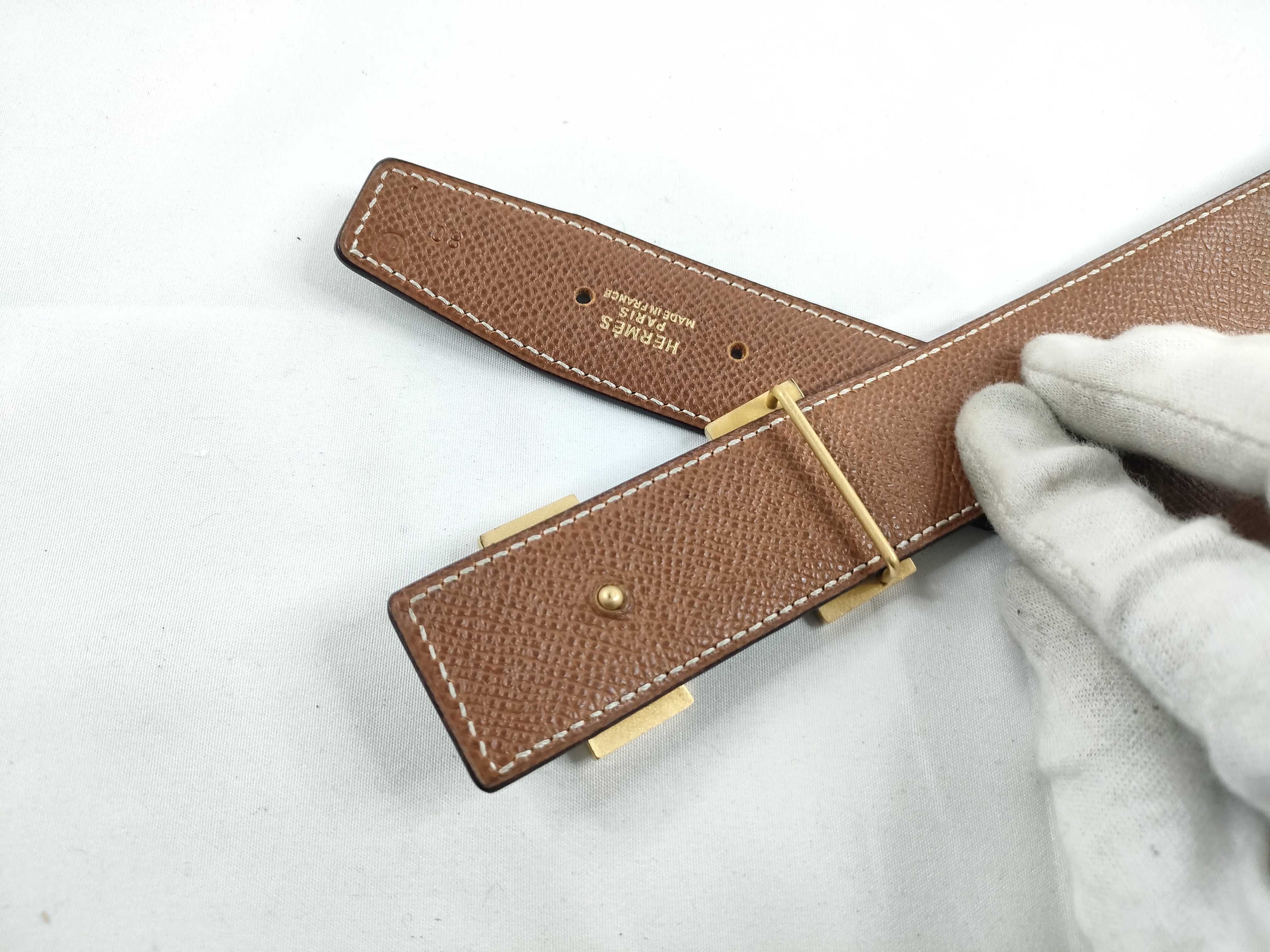 Constance H-belt, size W80, gold hardware, box included. — view 4
