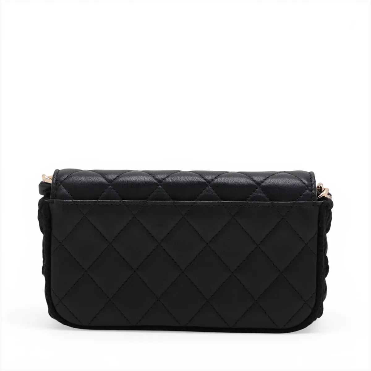 Matelassé Lambskin x Crochet Chain Wallet, Black with Gold Hardware, 31947894, Serial Number 31 — view 2