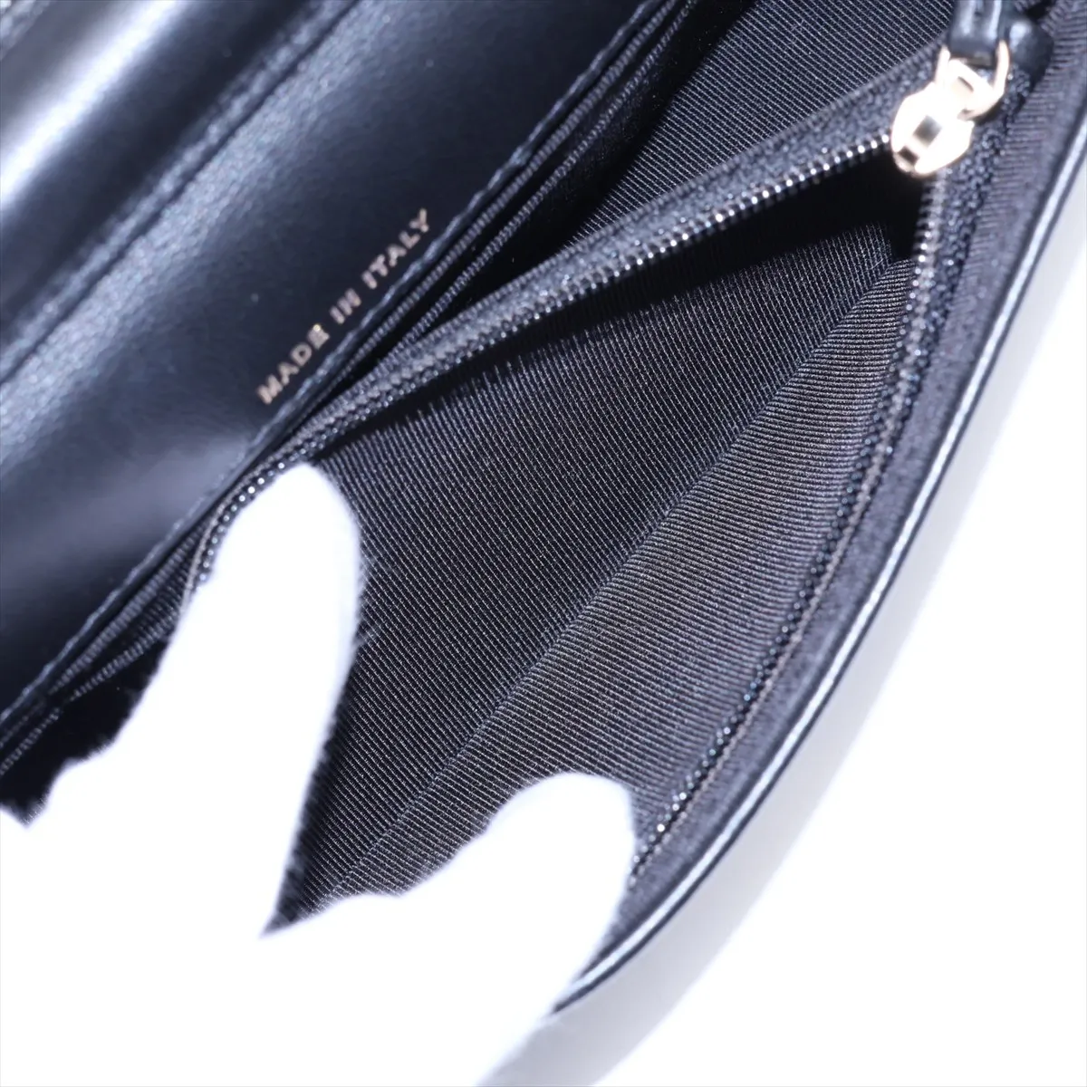 Matelassé Lambskin x Crochet Chain Wallet, Black with Gold Hardware, 31947894, Serial Number 31 — view 7