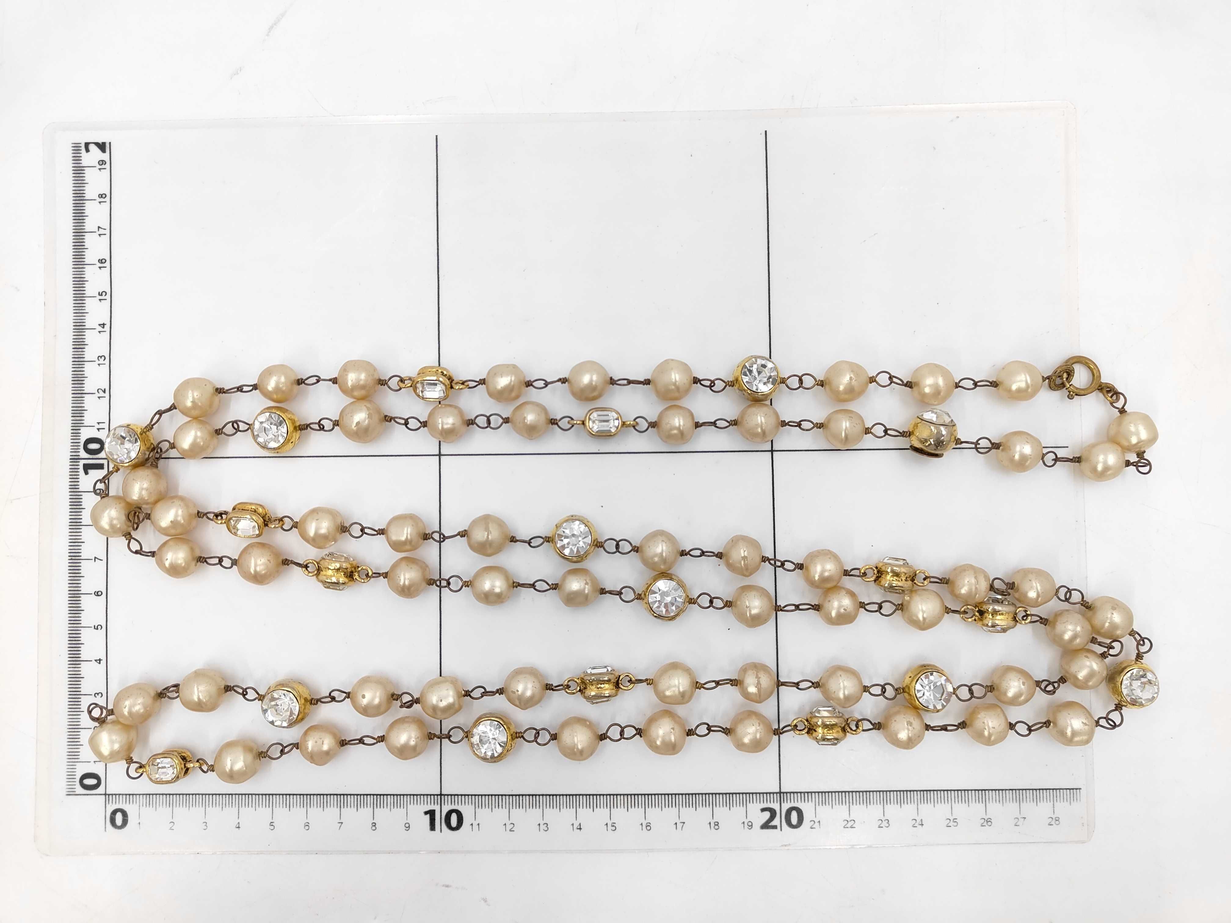 Faux Pearl Rhinestone Necklace — view 6