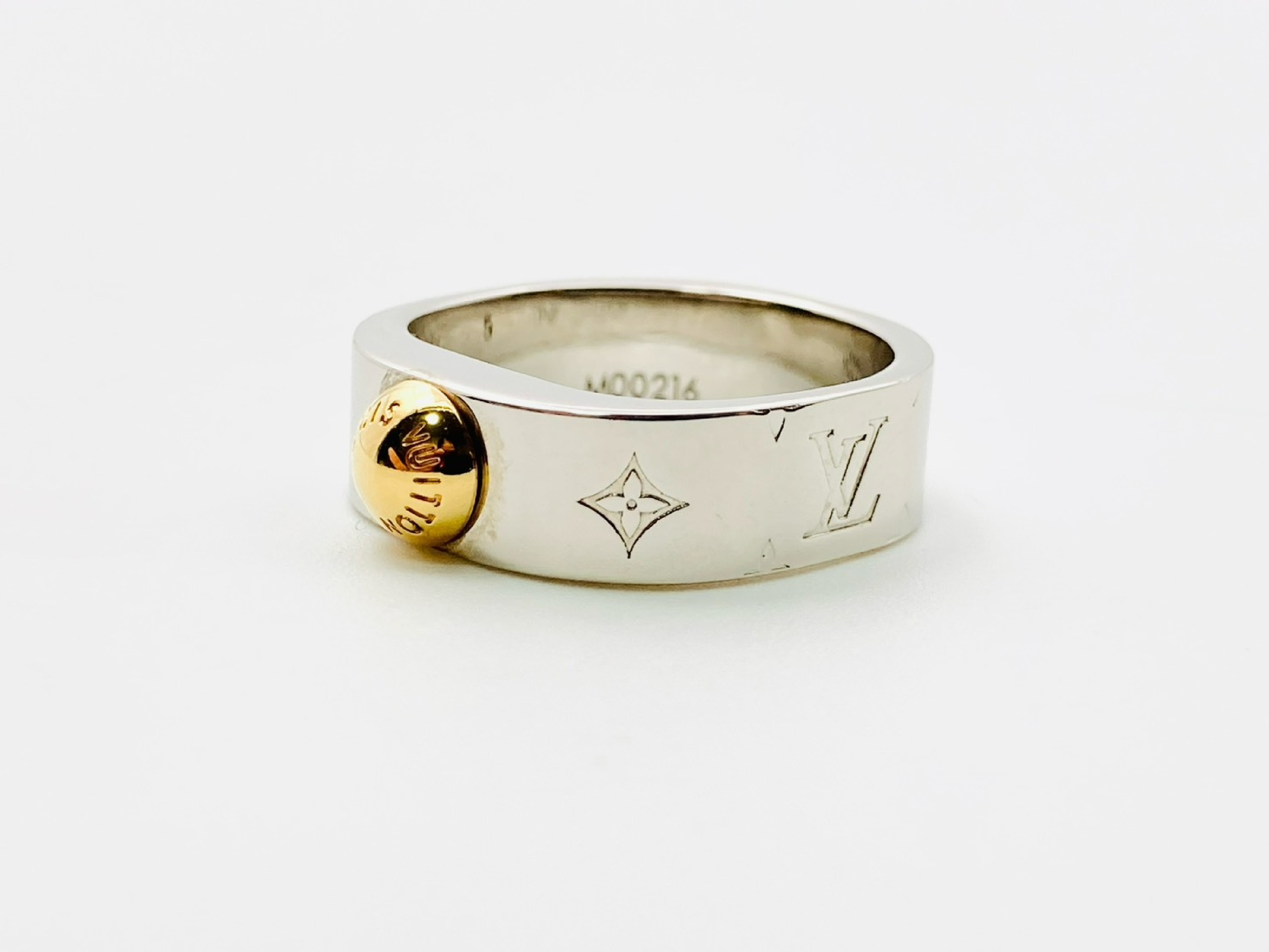 M00216 Nanogram Monogram Ring #S Silver x Gold LE0139 Ring — view 2