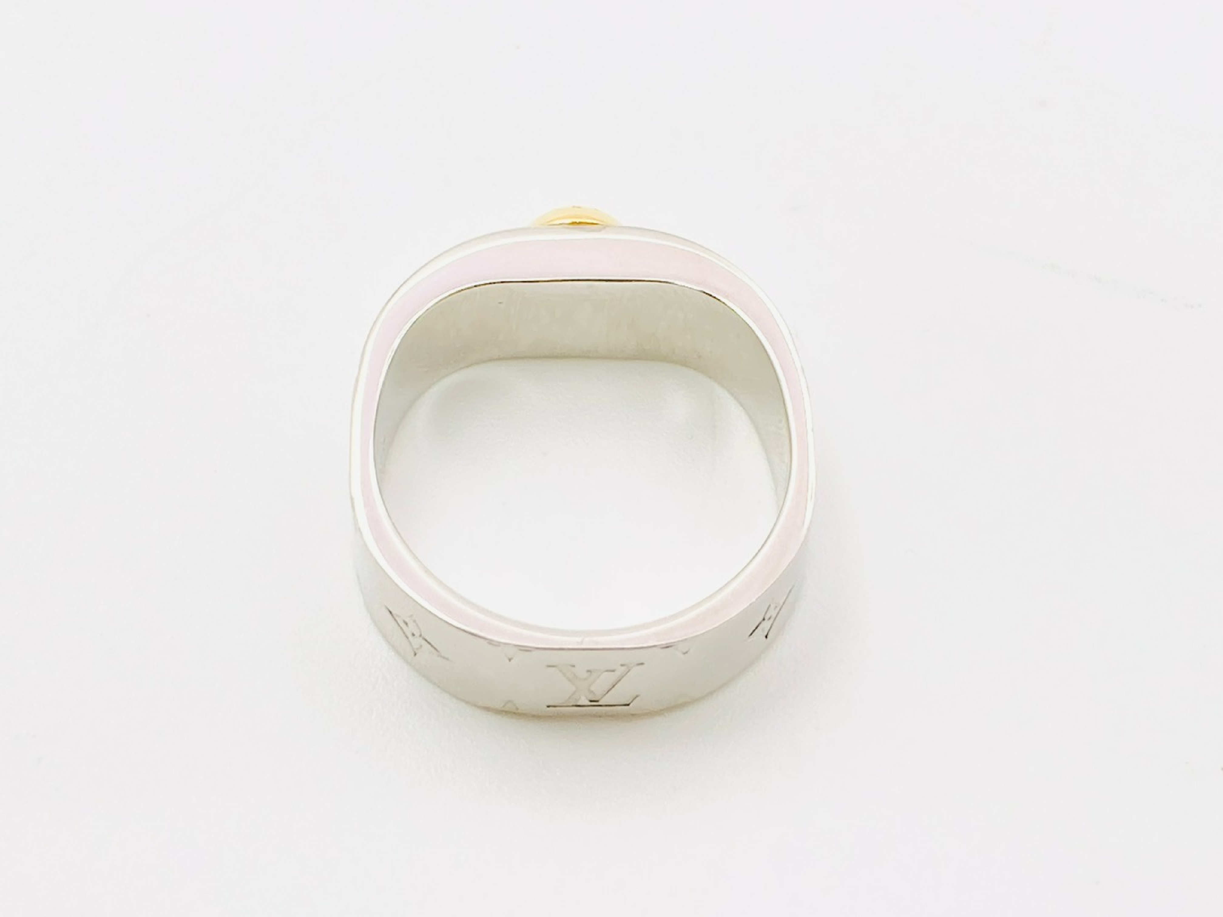 M00216 Nanogram Monogram Ring #S Silver x Gold LE0139 Ring — view 3