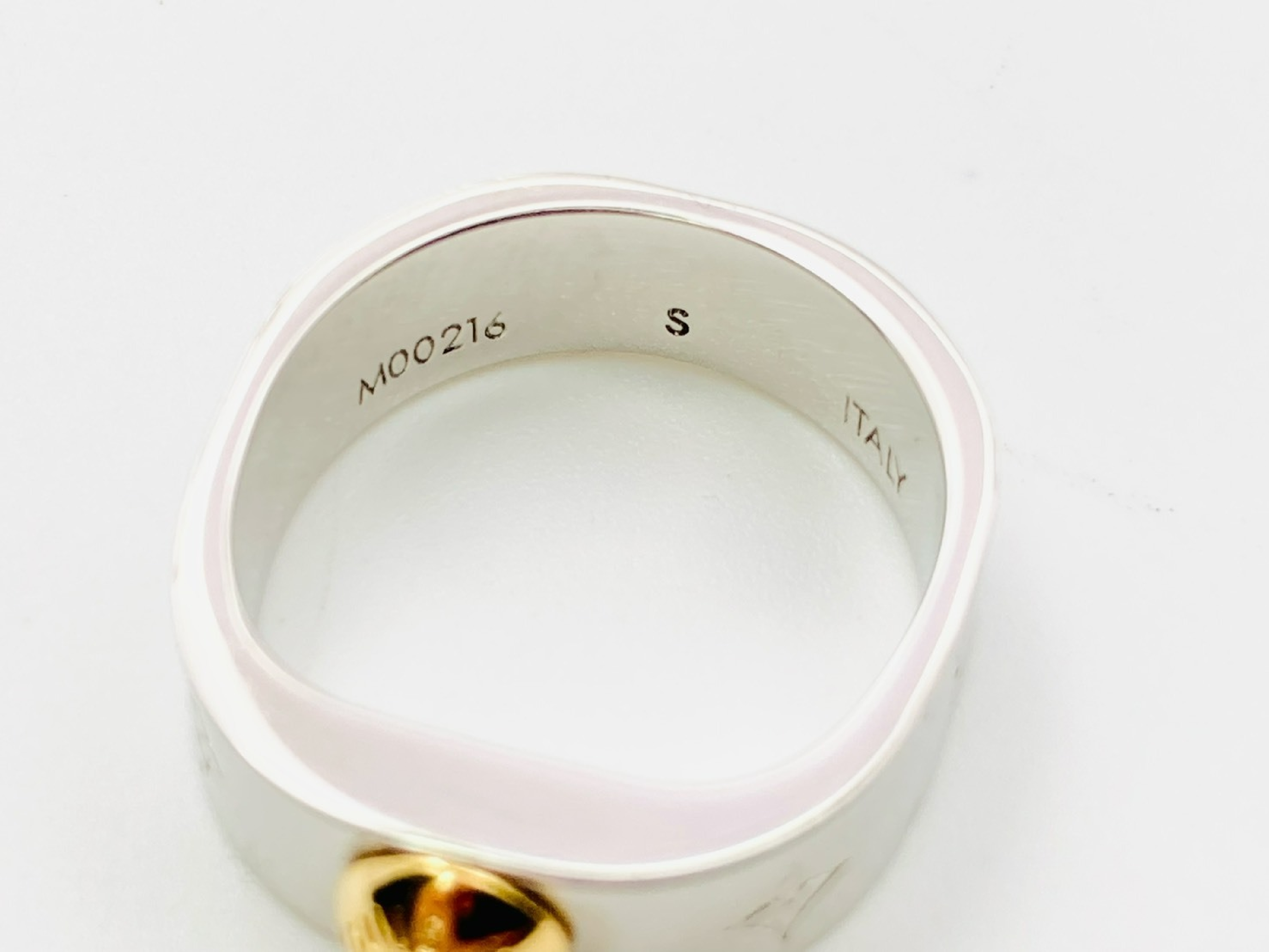 M00216 Nanogram Monogram Ring #S Silver x Gold LE0139 Ring — view 4