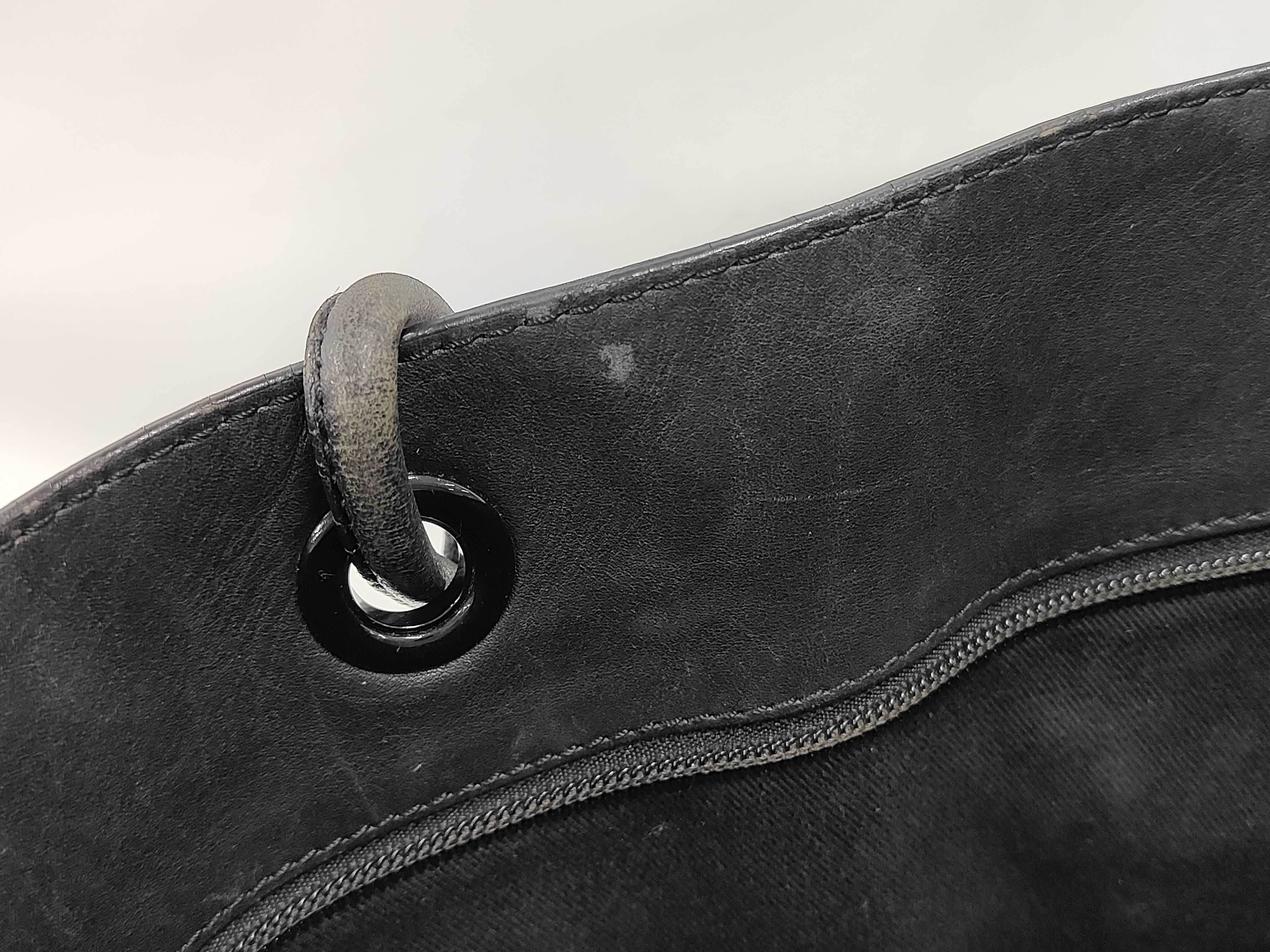 Leather Shopper Tote Crown Black Tote Bag — view 11