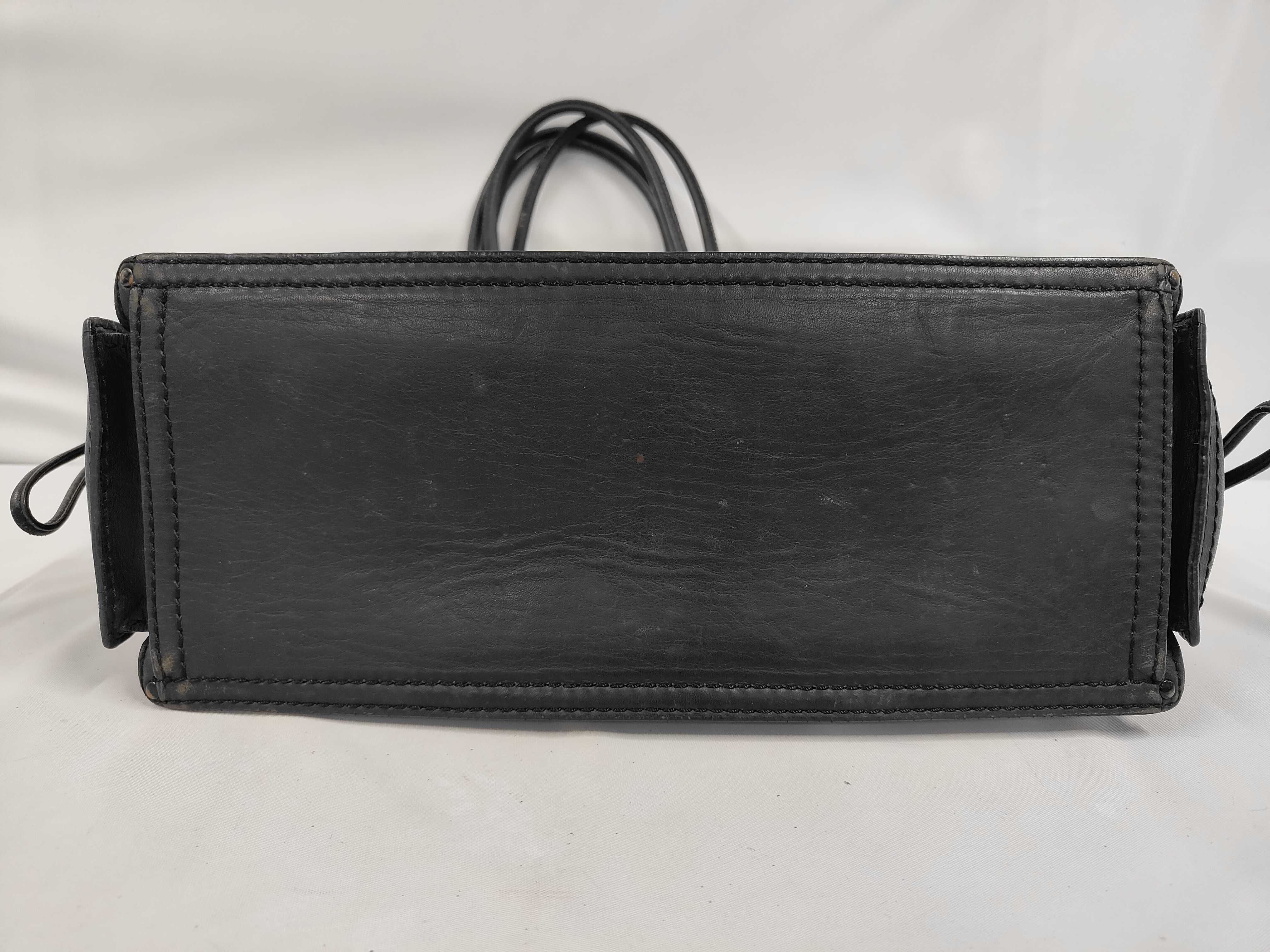 Leather Shopper Tote Crown Black Tote Bag — view 3