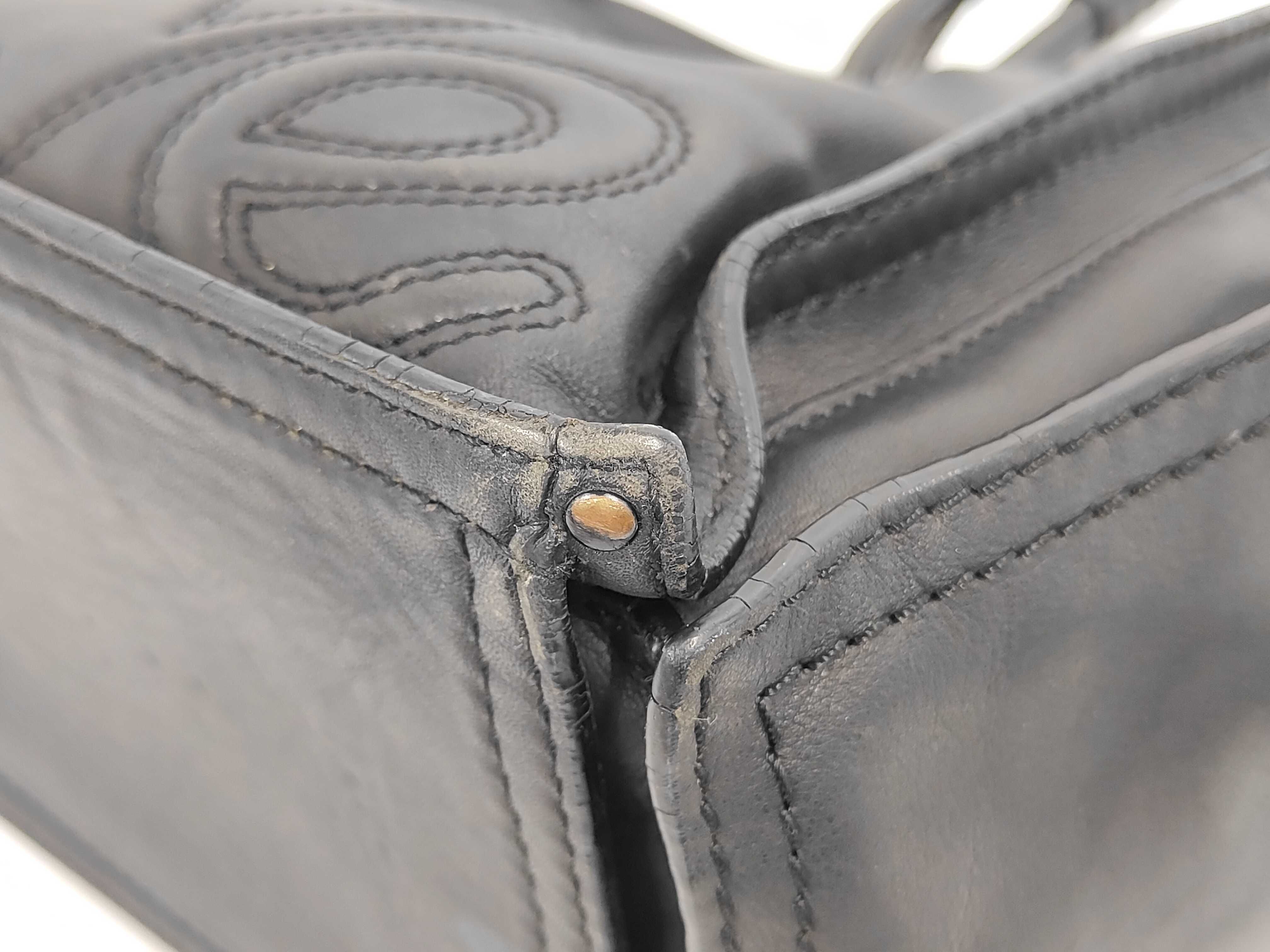 Leather Shopper Tote Crown Black Tote Bag — view 4