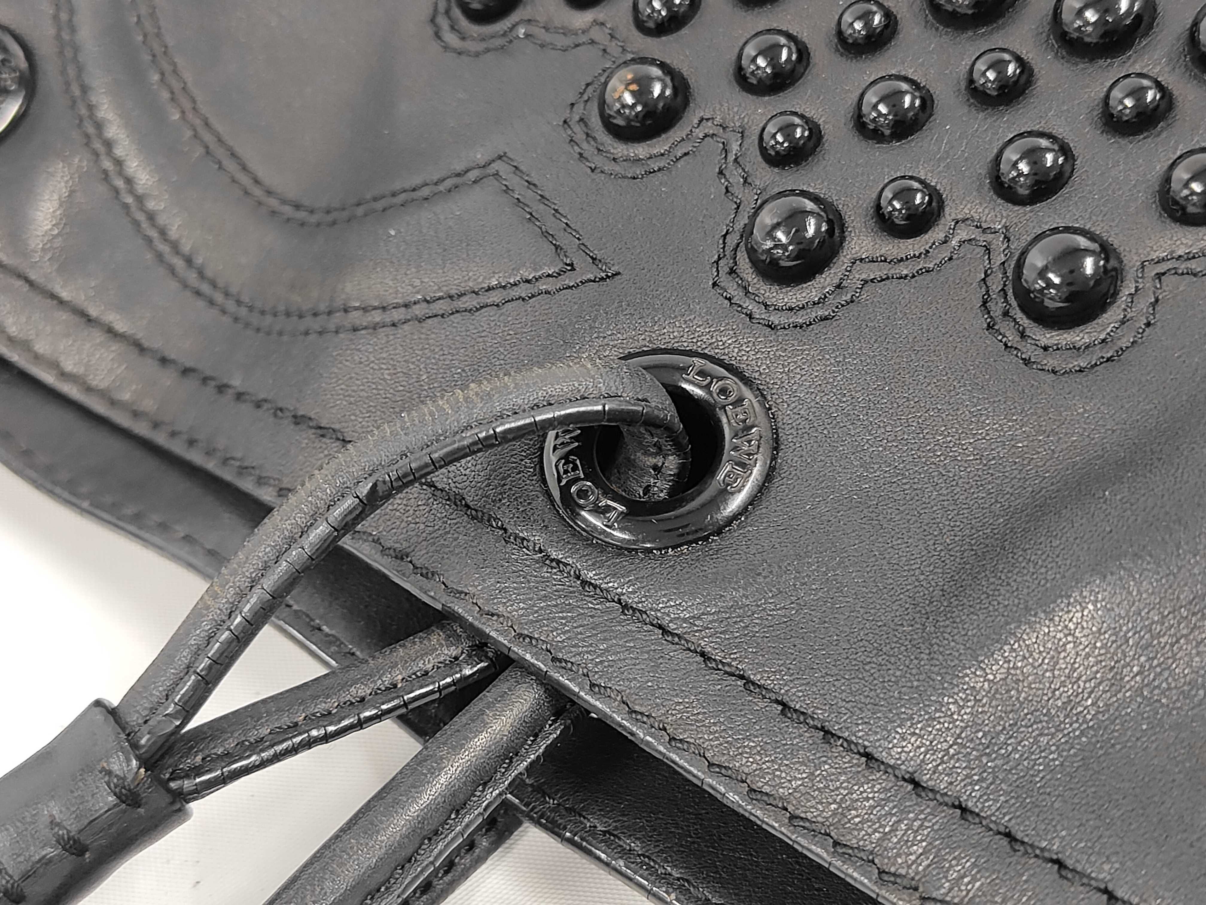 Leather Shopper Tote Crown Black Tote Bag — view 6