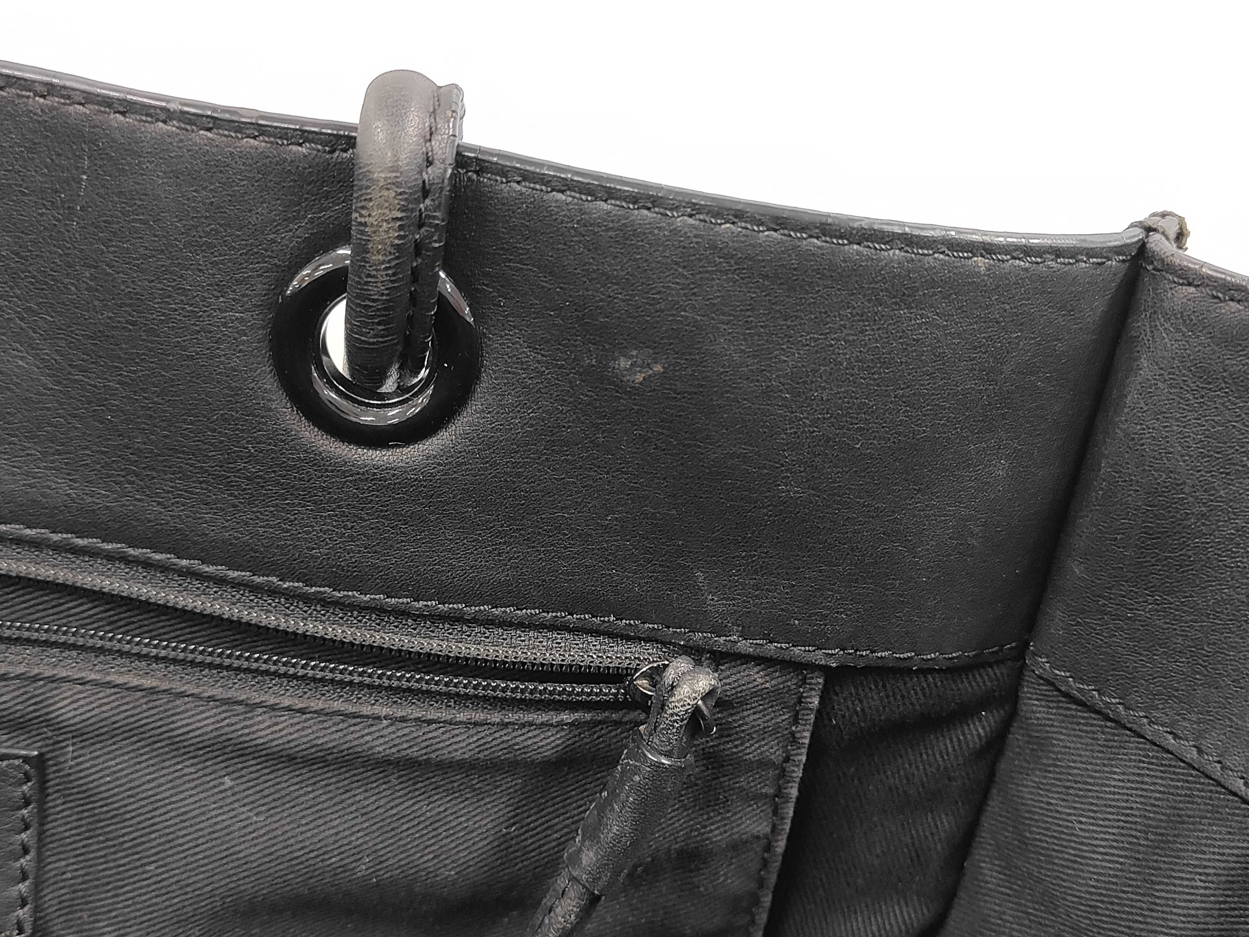 Leather Shopper Tote Crown Black Tote Bag — view 10