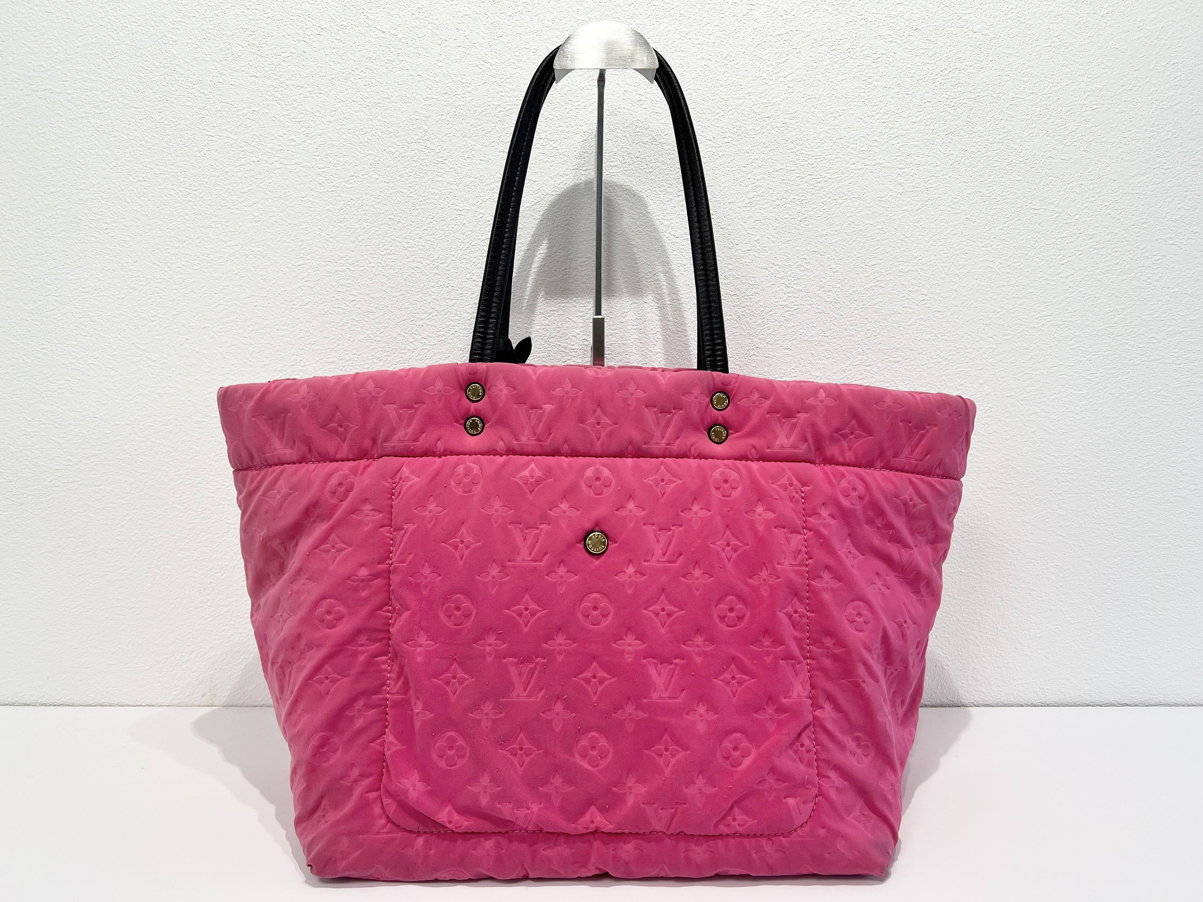 Monogram Scuba MM Fuchsia Leather Tote Bag Shoulder Bag Tote Bag — view 2
