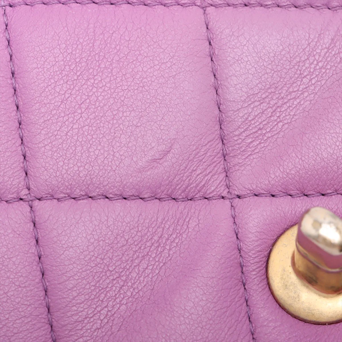 Matelasse Lambskin Chain Shoulder Bag Purple Gold Hardware UX28PX61 Random Plate — view 10
