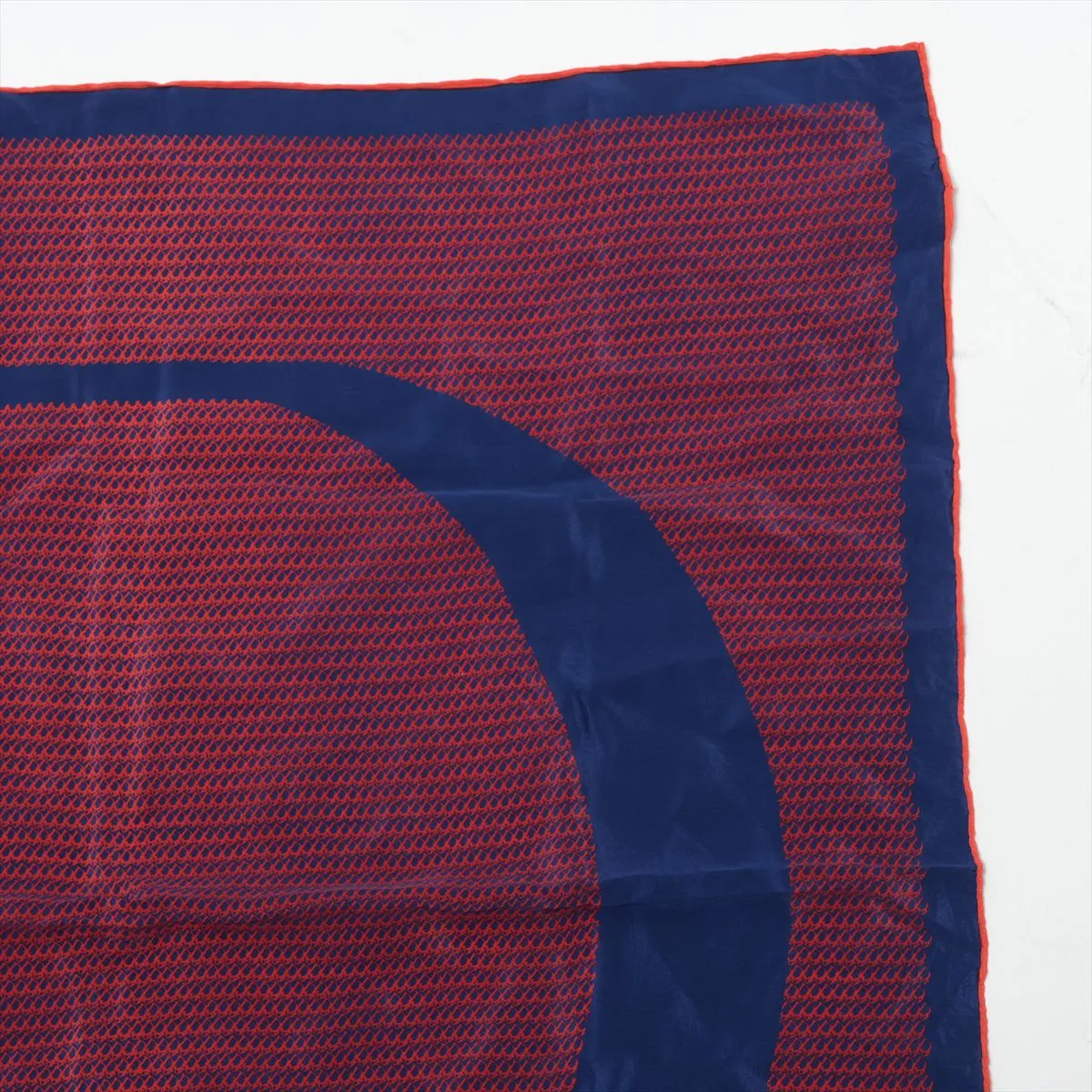 Trotter Scarf Silk Navy x Orange Threads Fuzzing Threads — view 3