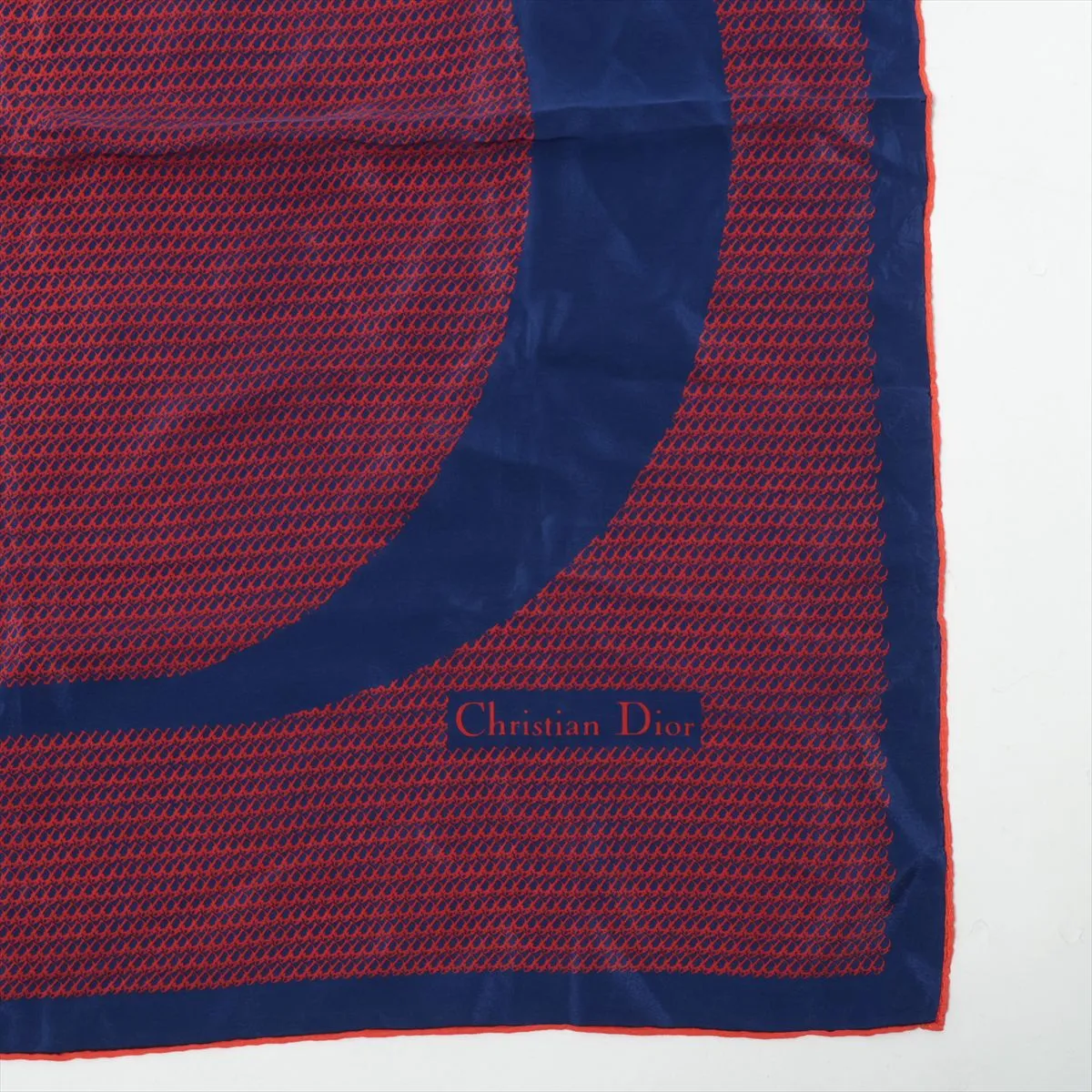 Trotter Scarf Silk Navy x Orange Threads Fuzzing Threads — view 4