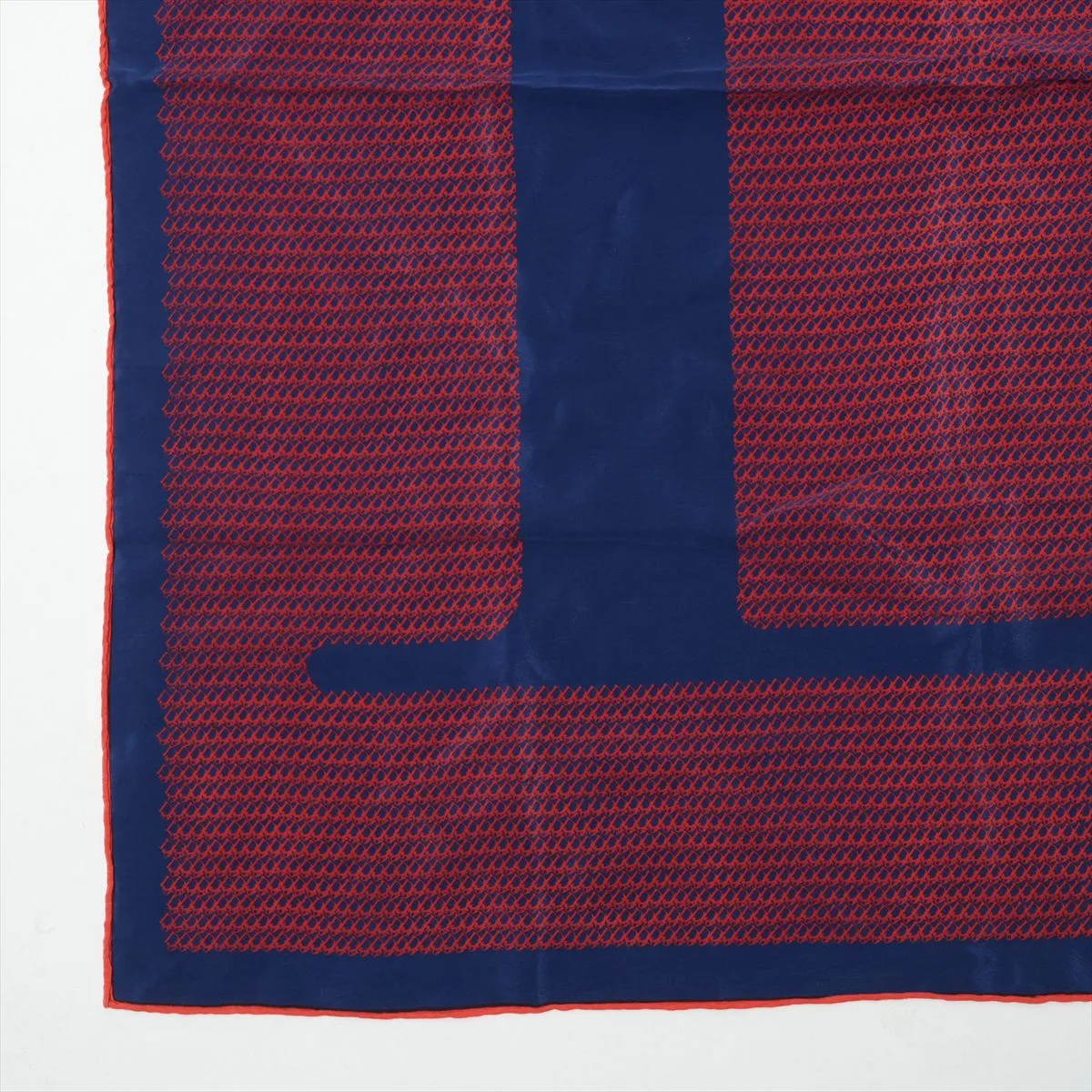 Trotter Scarf Silk Navy x Orange Threads Fuzzing Threads — view 5