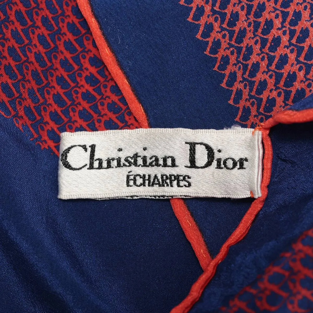 Trotter Scarf Silk Navy x Orange Threads Fuzzing Threads — view 6