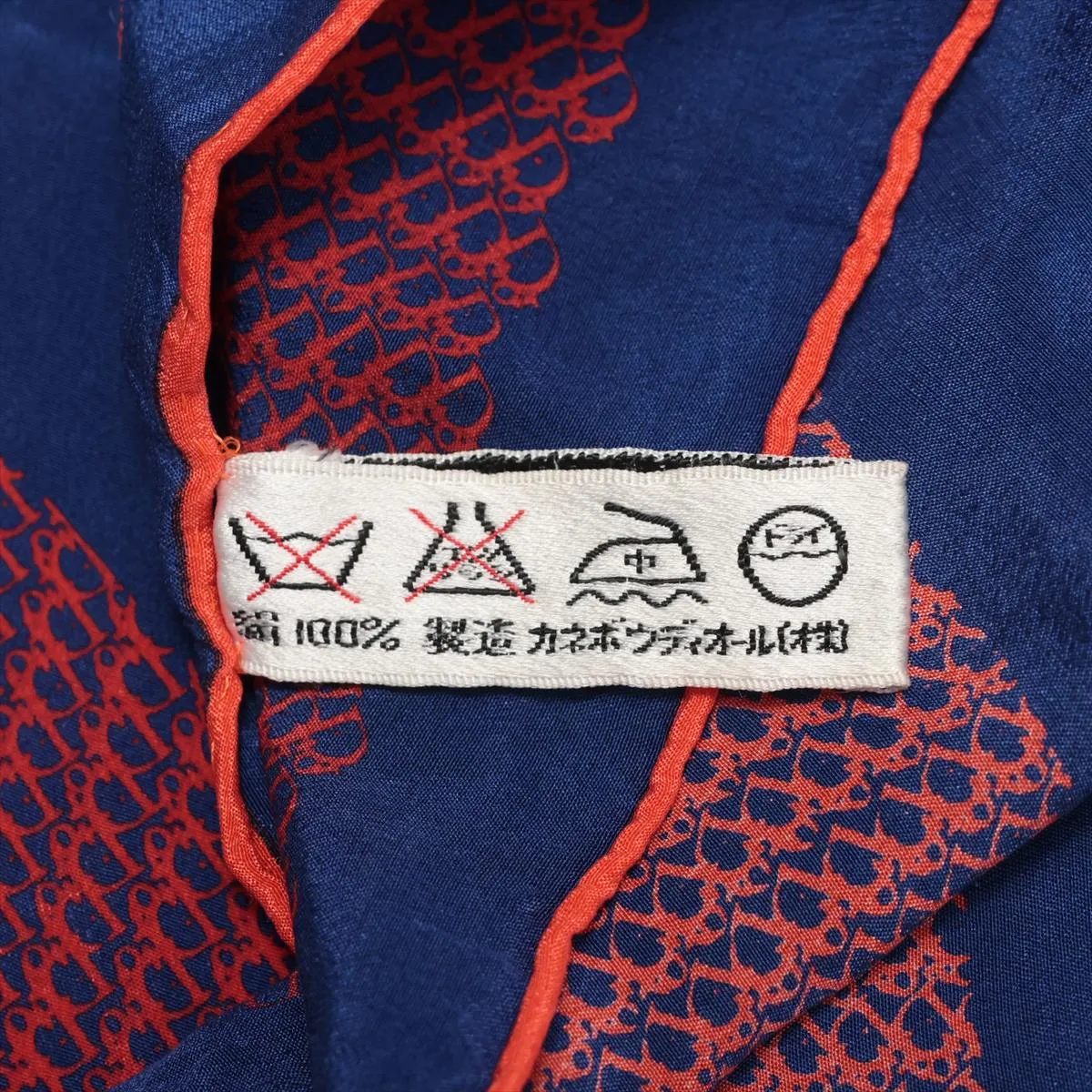 Trotter Scarf Silk Navy x Orange Threads Fuzzing Threads — view 7