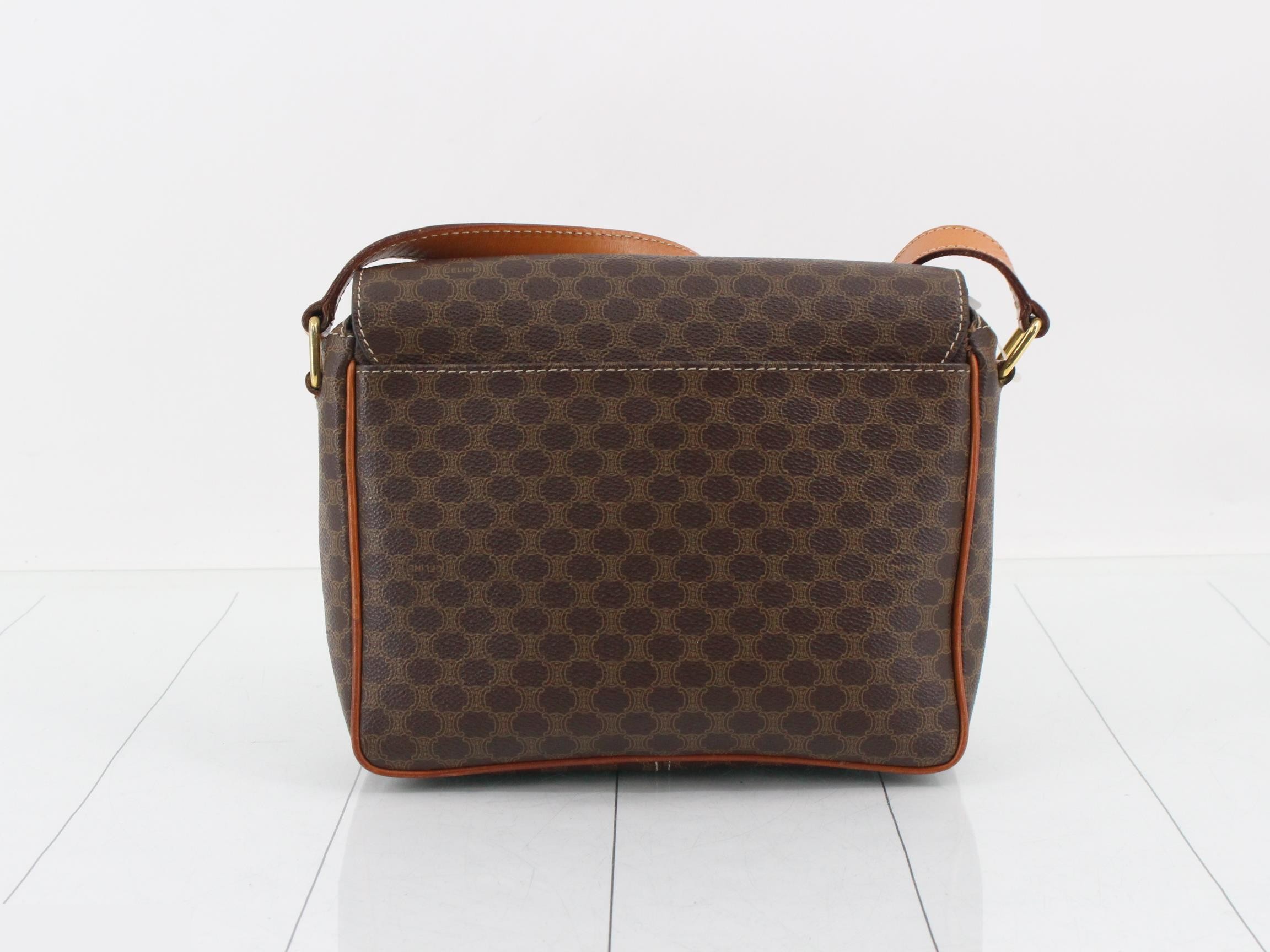 Macadam Shoulder Bag, PVC/Leather, Brown — view 2