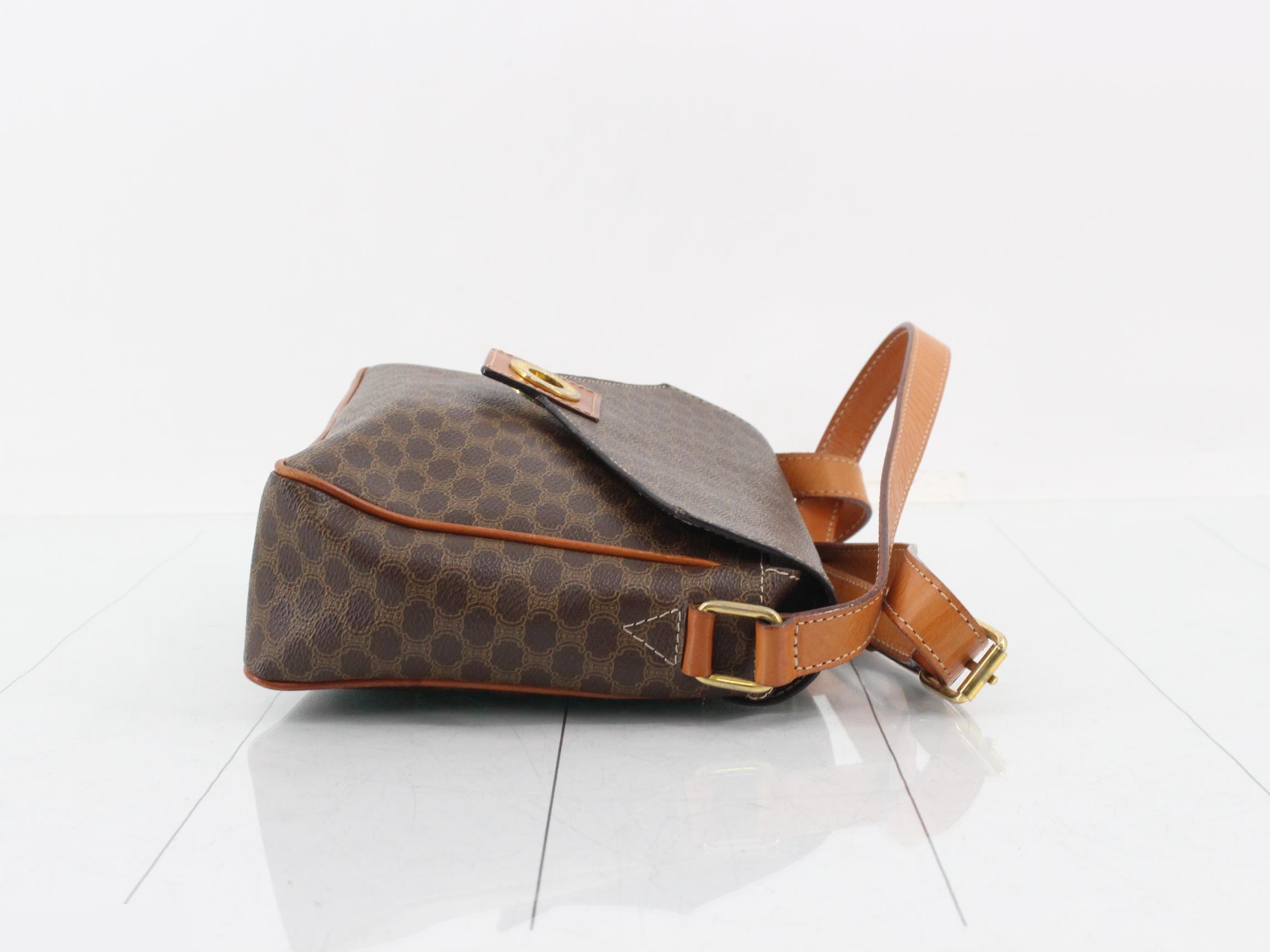Macadam Shoulder Bag, PVC/Leather, Brown — view 3
