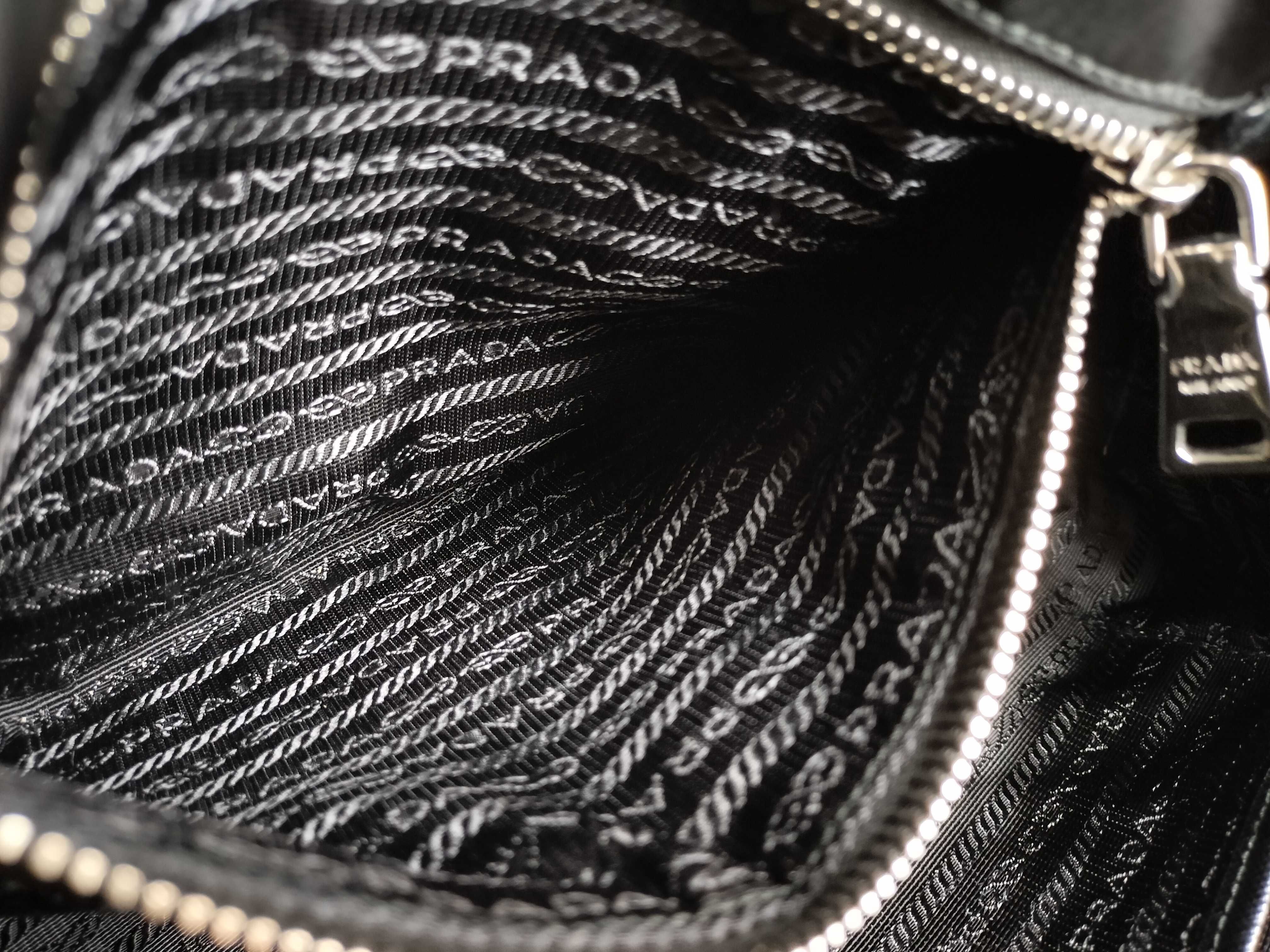Nylon Chain Tote Bag 1BG740 Quilted Black Handbag Shoulder Bag — view 12