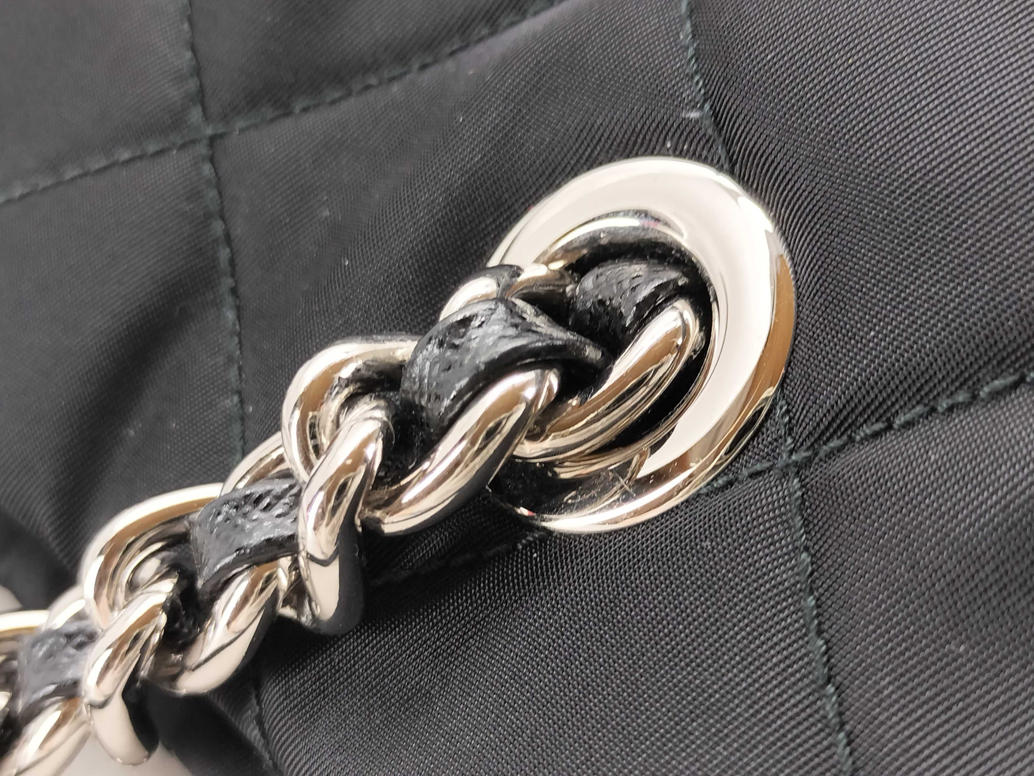 Nylon Chain Tote Bag 1BG740 Quilted Black Handbag Shoulder Bag — view 6