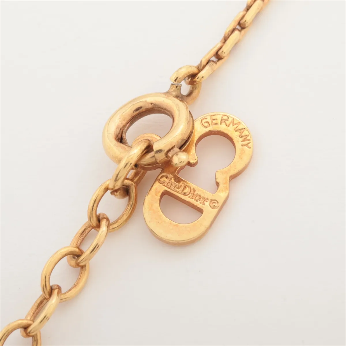 Ribbon Necklace, GP x Rhinestone, Gold, — view 4