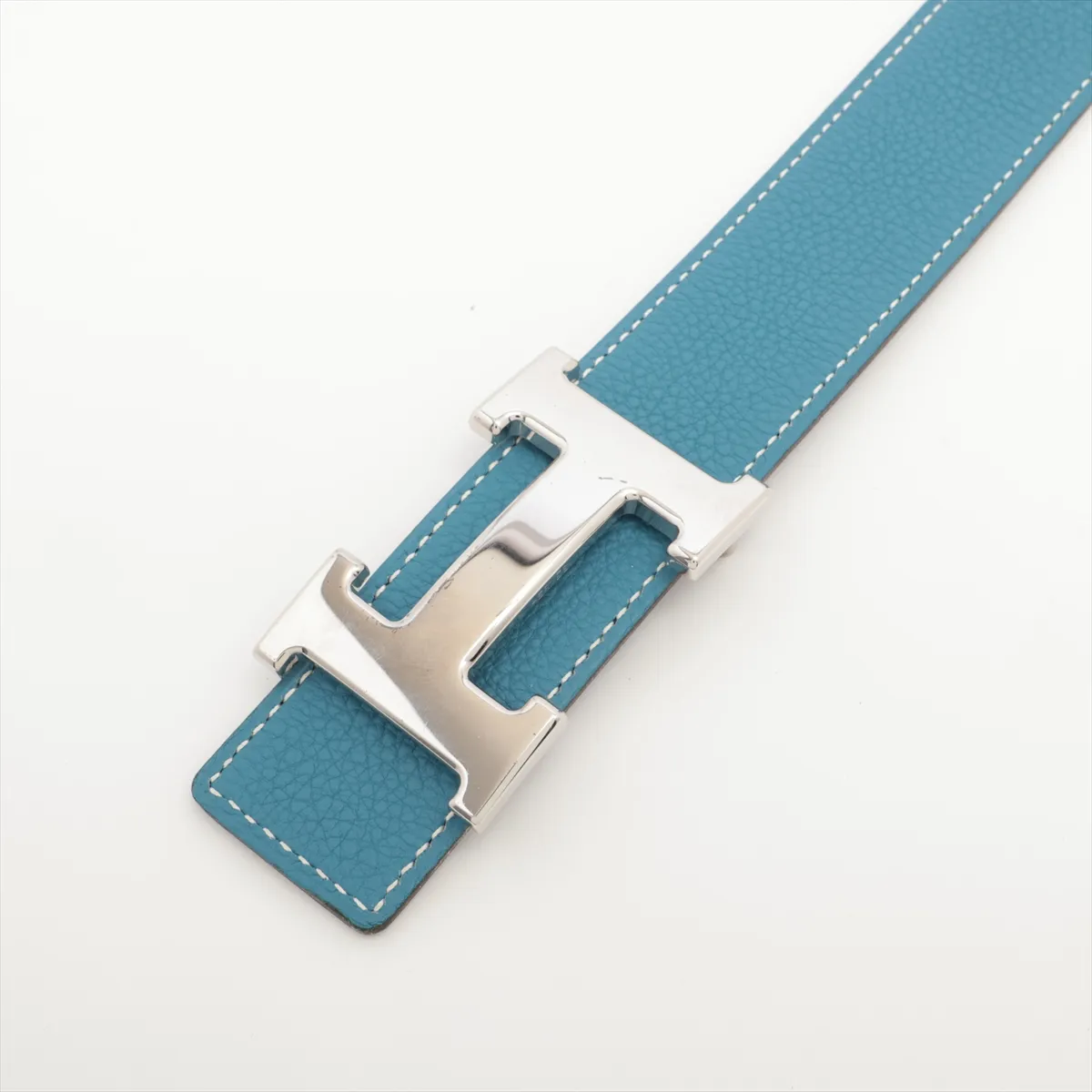 H-belt H:2004 Belt 75 Box calf x Veau Epsom Blue x Black — view 2