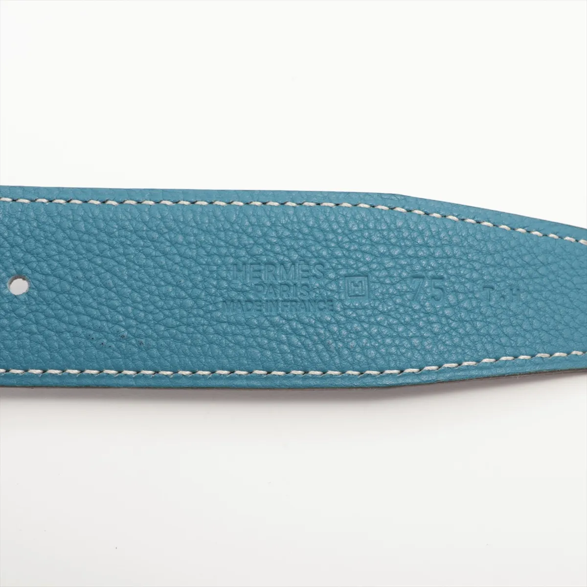 H-belt H:2004 Belt 75 Box calf x Veau Epsom Blue x Black — view 5