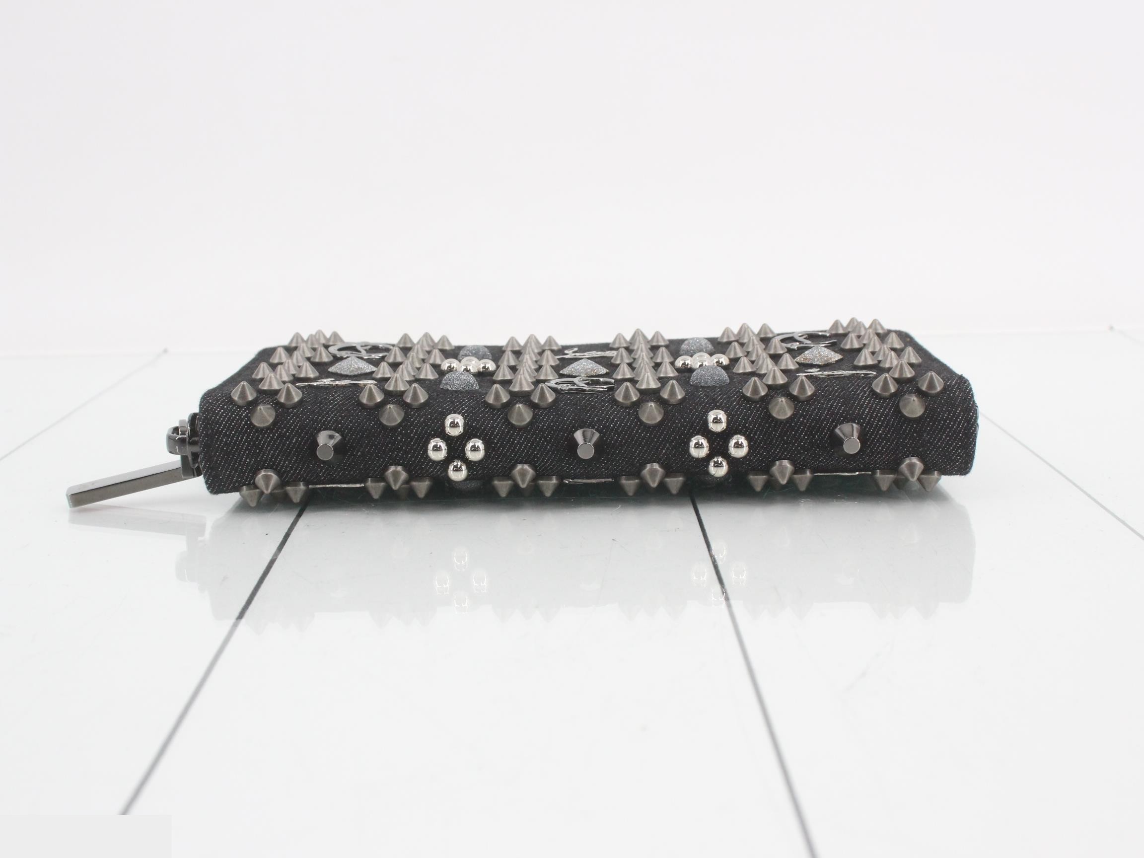 Unused Panettone denim studded long wallet — view 3