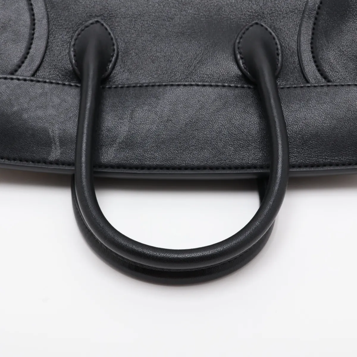 Little New Luggage Leather 2-Way Handbag, Black — view 5