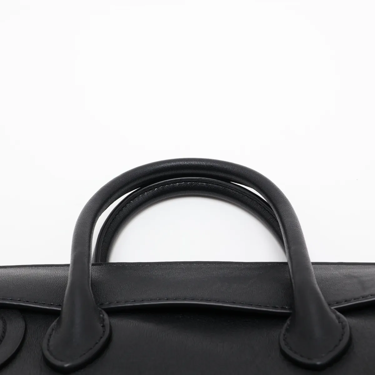 Little New Luggage Leather 2-Way Handbag, Black — view 6