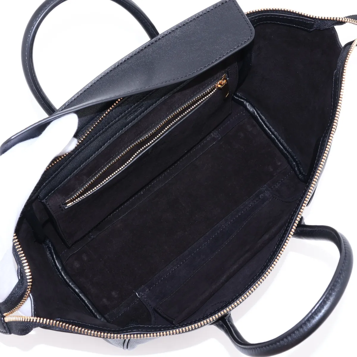 Little New Luggage Leather 2-Way Handbag, Black — view 8