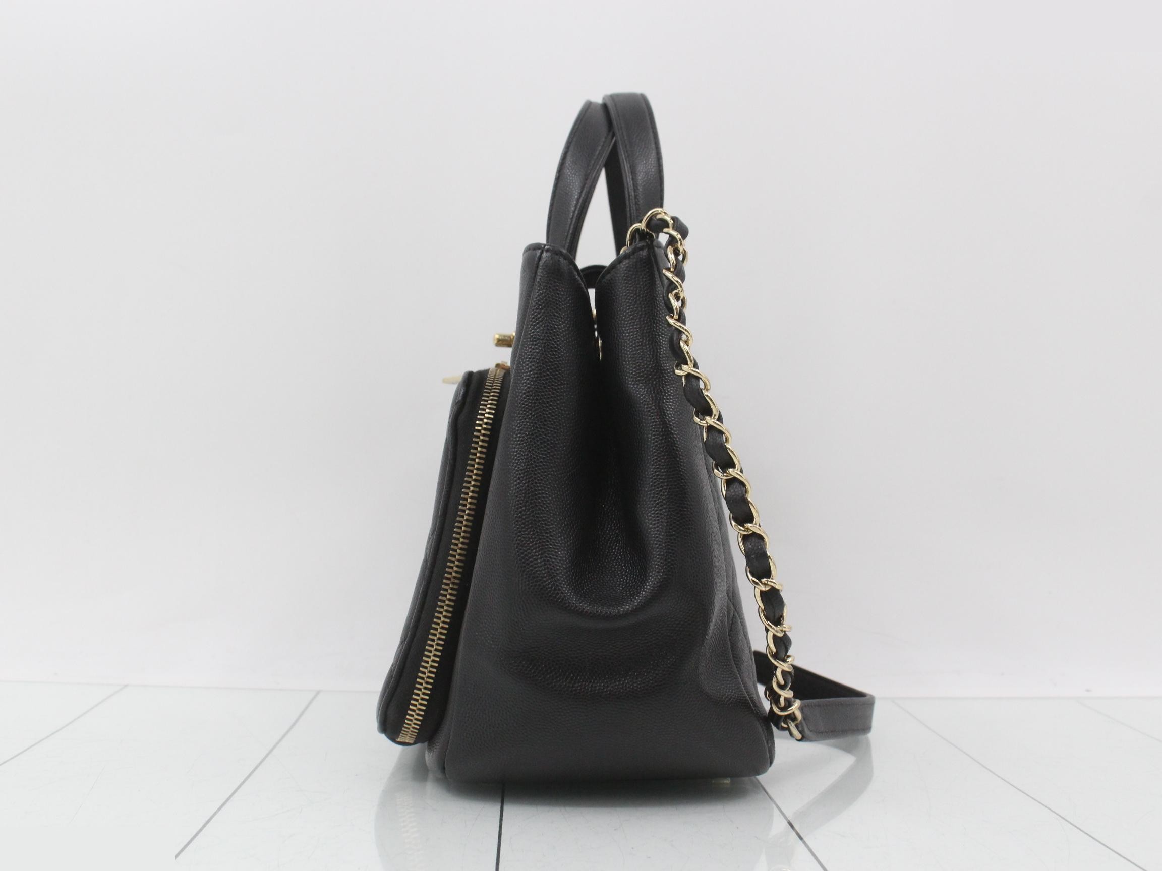 2-Way Top Handle Caviar Skin Matelassé Shoulder Bag — view 3
