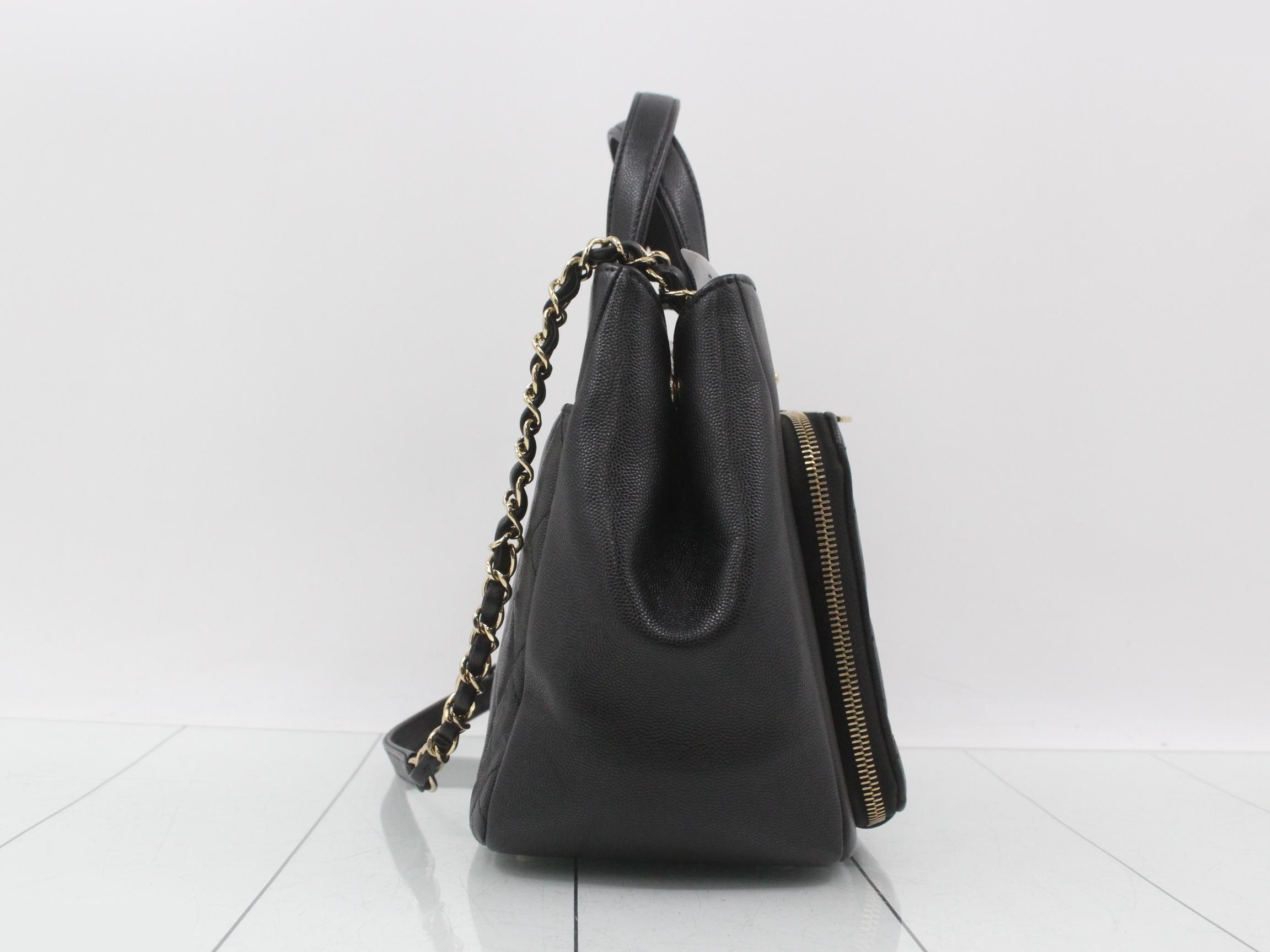 2-Way Top Handle Caviar Skin Matelassé Shoulder Bag — view 4
