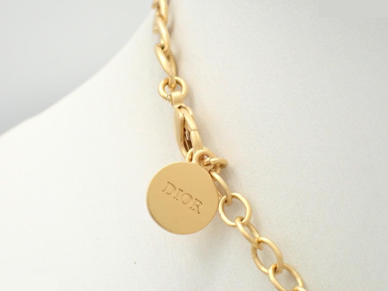 CD logo choker necklace, GP, chain approximately 37cm — view 2