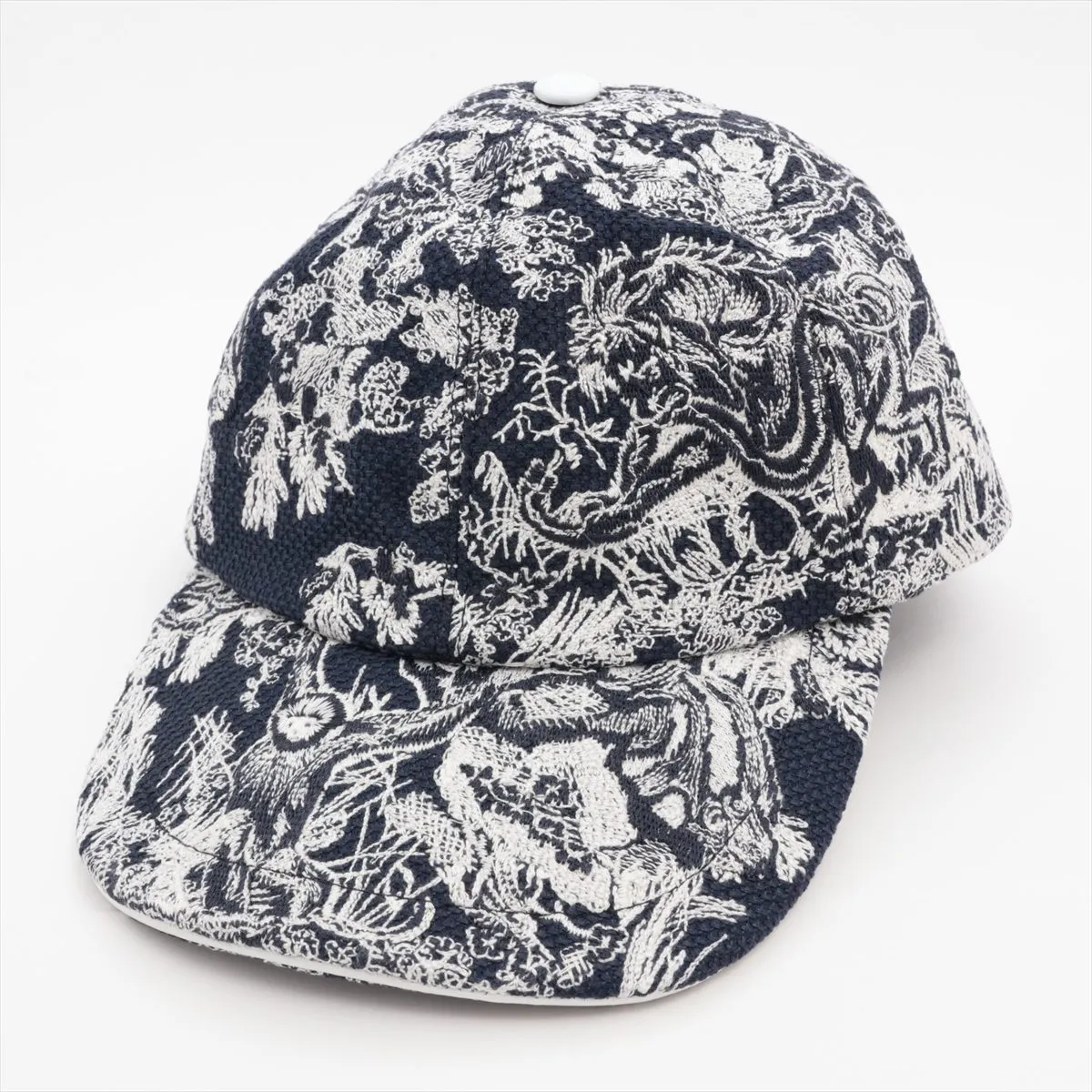 24TJV922X134 Toile de Jouy Cap, Size 57, Cotton, Navy x White,